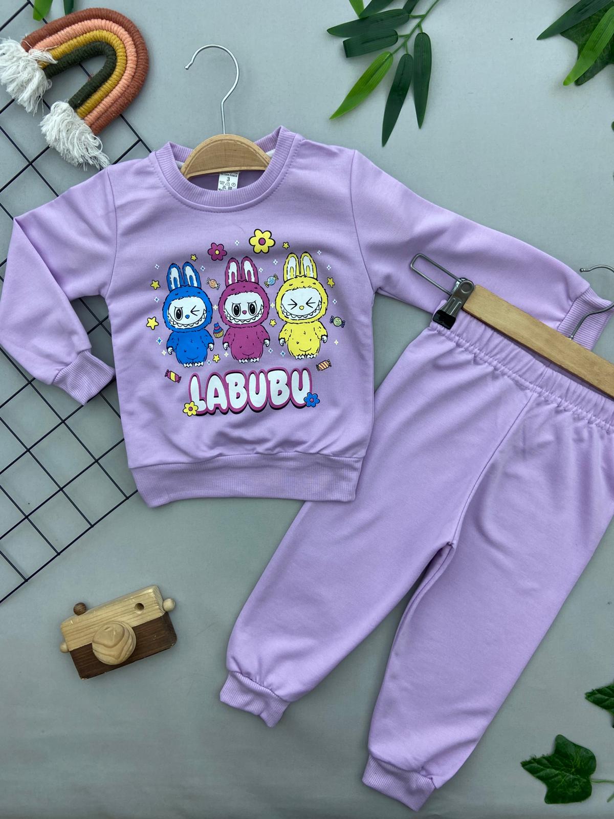 LABUBU BASKILI KIZ COCUK TAKIM