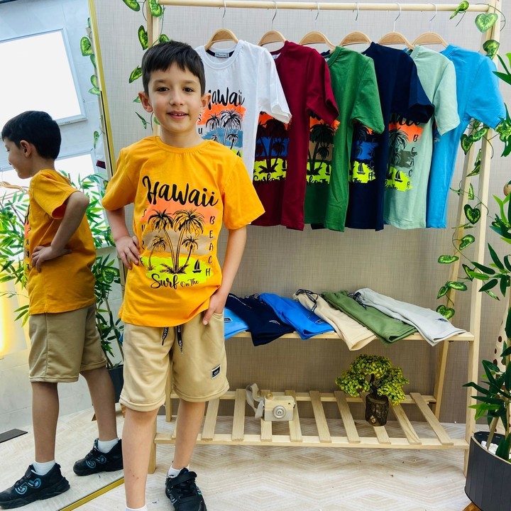 HAWAİ YAZILI ERKEK ÇOCUK TAKIM