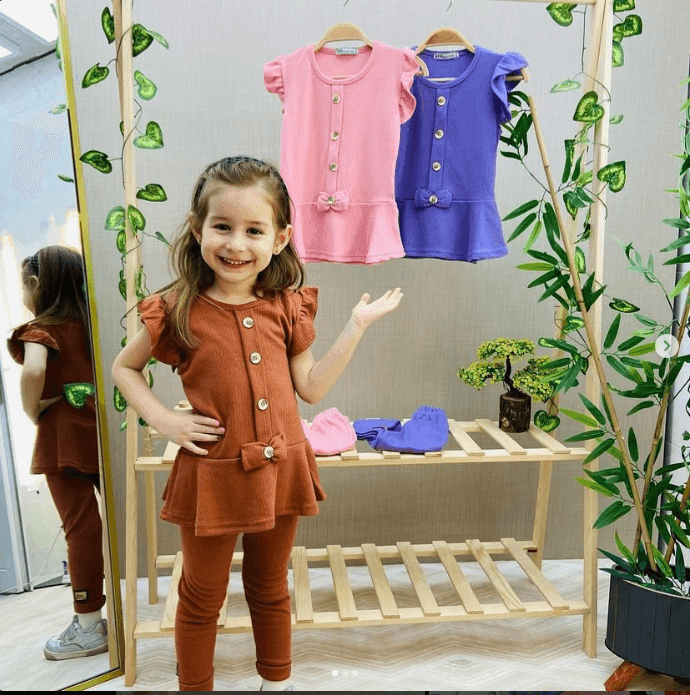 ⭐ DÜGME DETAYLI KIZ ÇOCUK TAKIM