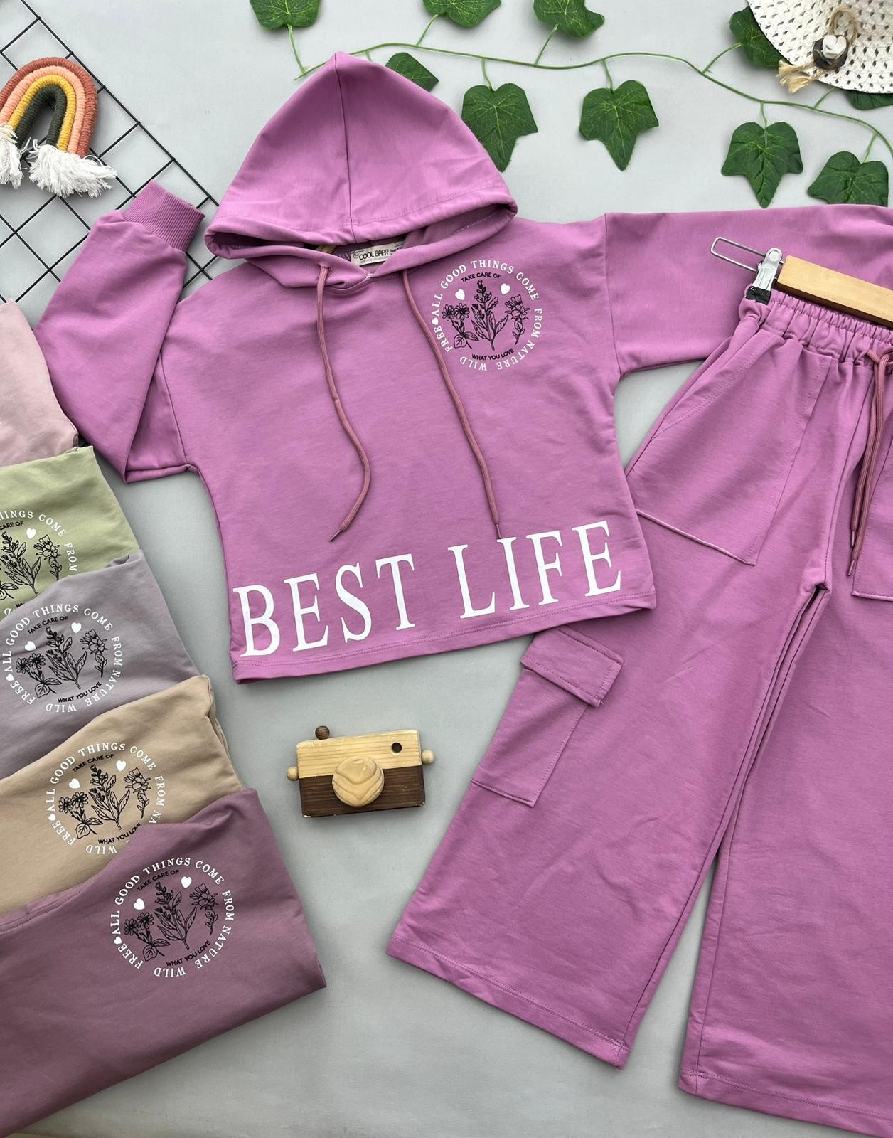 BEST LIFE YAZILI KIZ COCUK TAKIM
