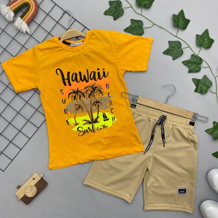 HAWAİ YAZILI ERKEK ÇOCUK TAKIM