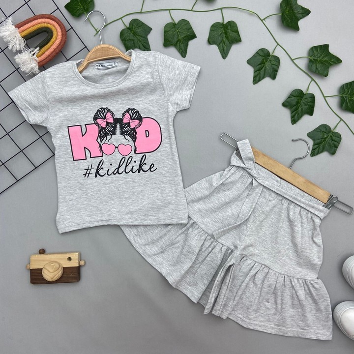 KİDLİKE YAZILI KIZ ÇOCUK TAKIM