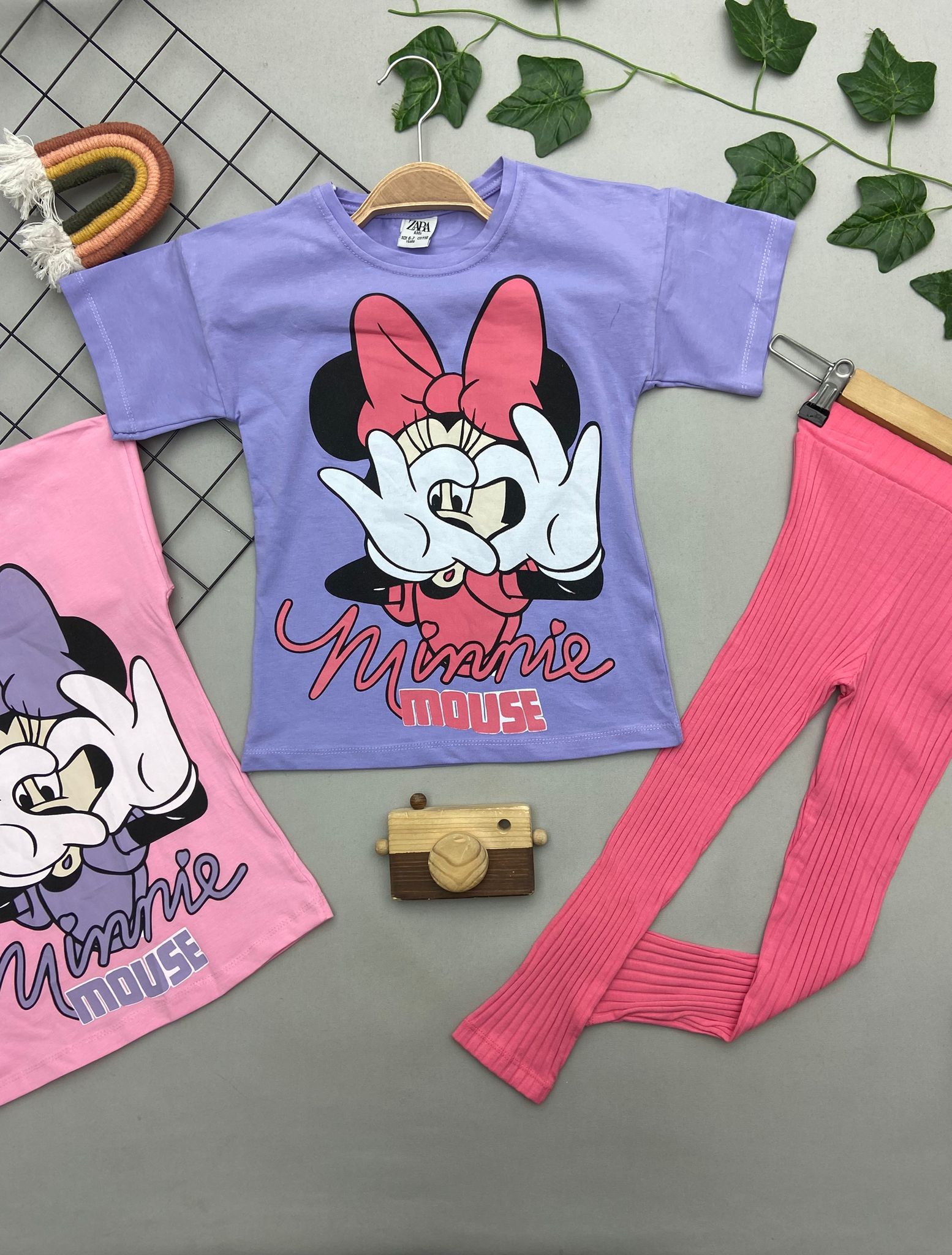 MINNIE MOUSE YAZILI KIZ COCUK TAKIM
