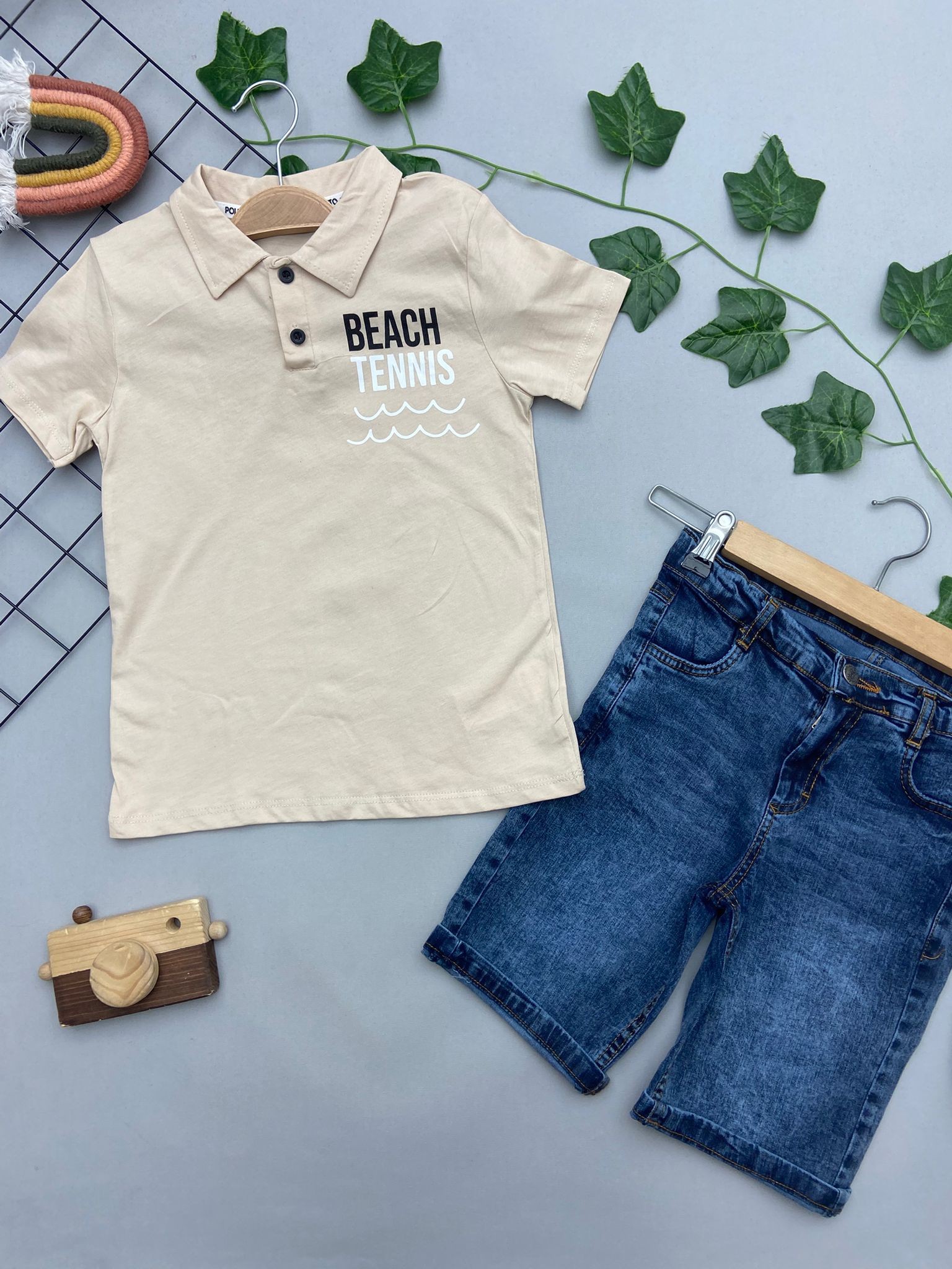 BEACH YAZILI ERKEK COCUK TAKIMI