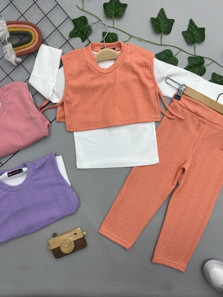 ⭐ CROP DETAYLI KIZ ÇOCUK TAKIM