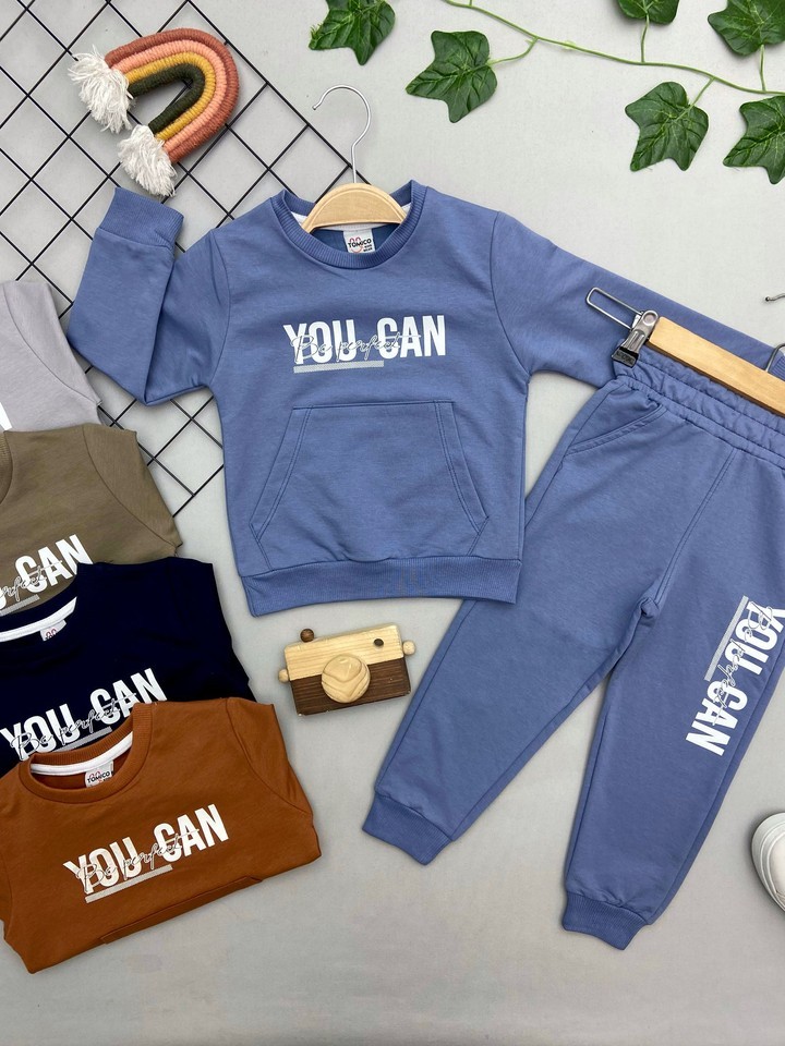 YOU CAN YAZILI ERKEK COCUK TAKIM