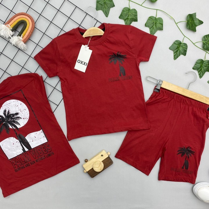 PALM VIBES YAZILI ERKEK ÇOCUK TAKIM