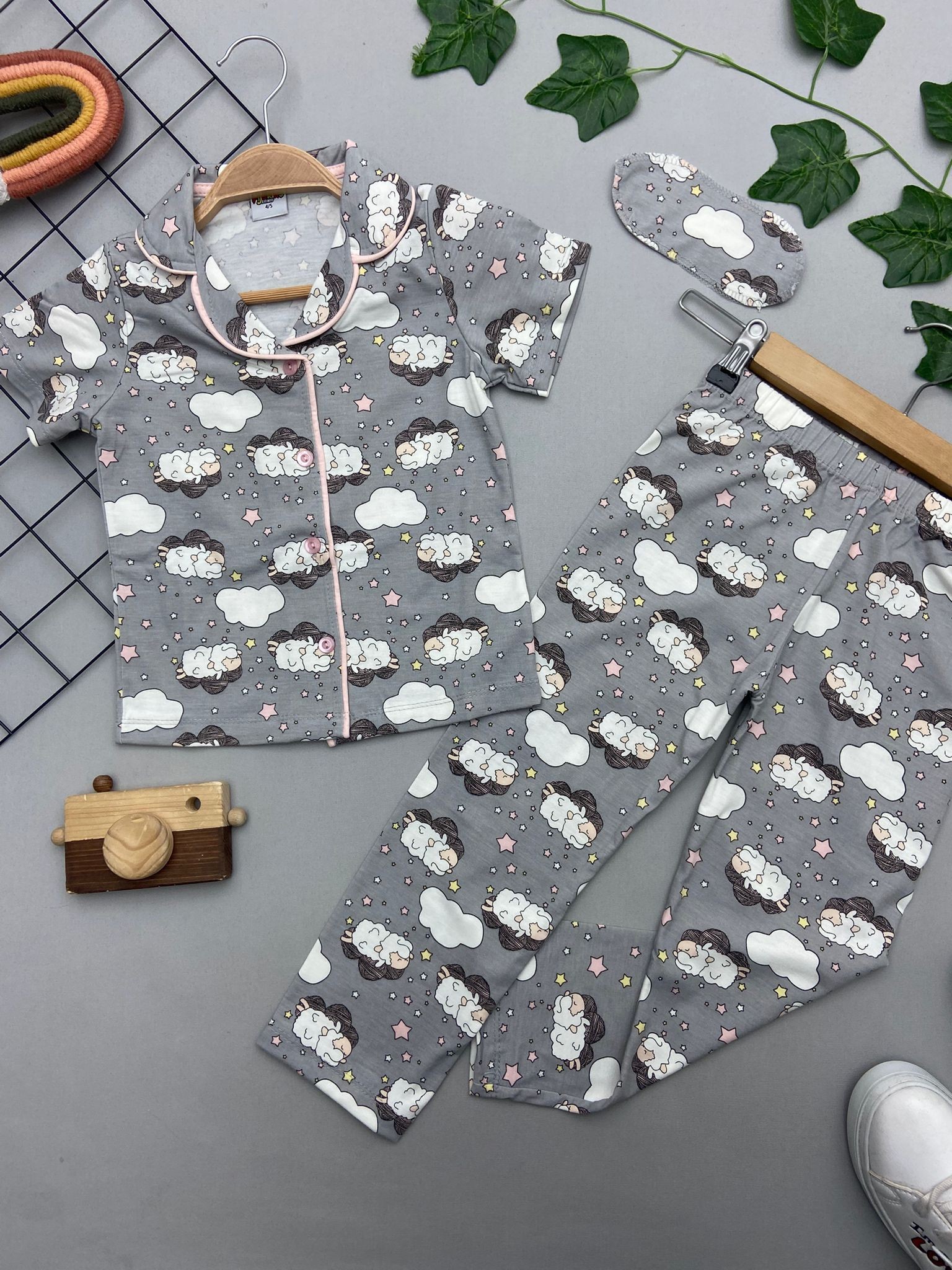 KARISIK DESENLI KIZ COCUK PIJAMA TAKIM