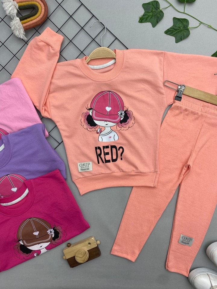 RED YAZILI KIZ ÇOCUK TAKIM