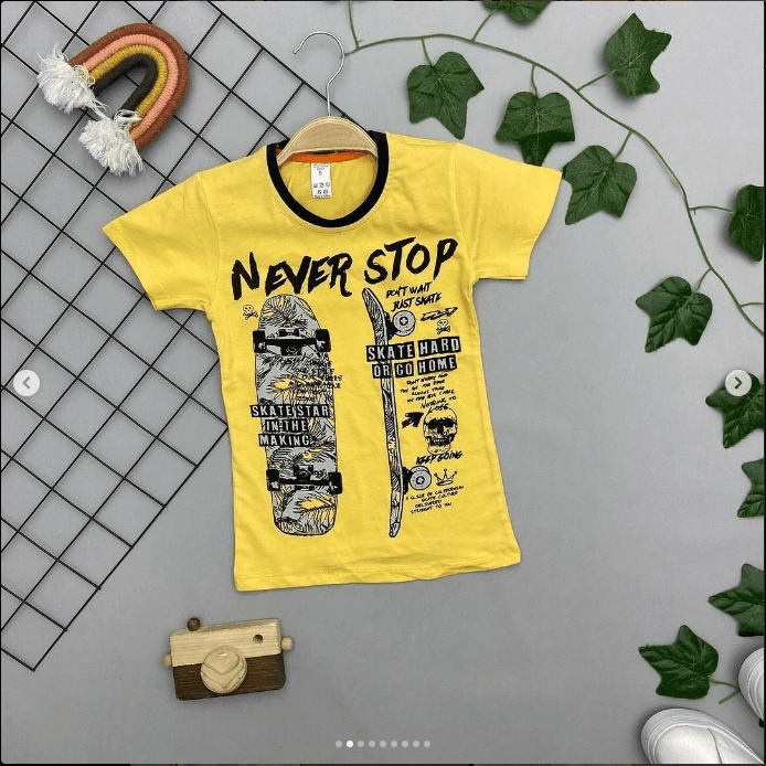 NEVER STOP YAZILI ERKEK ÜST