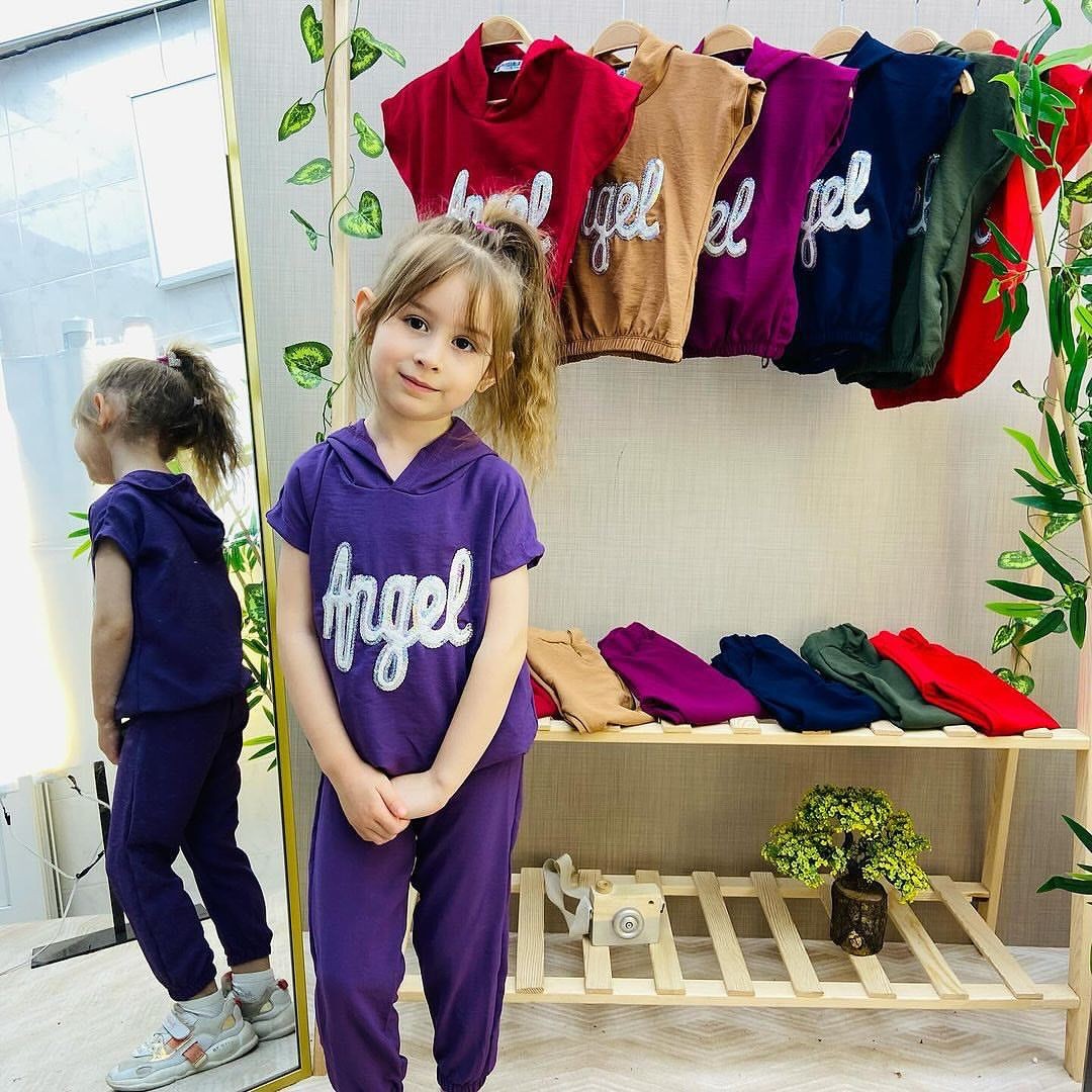 ANGEL YAZILI KIZ ÇOCUK TAKIM