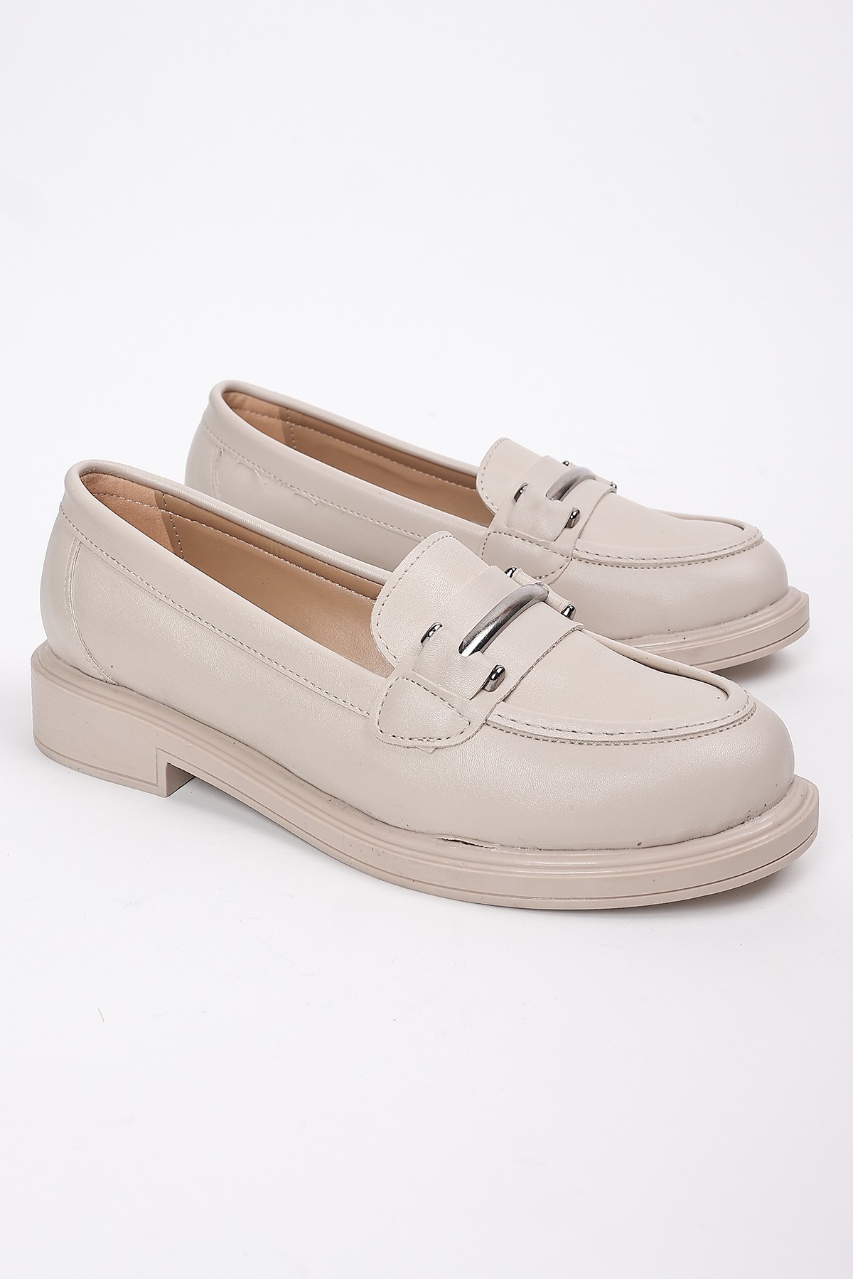 CINX Kadın Tokalı Loafer A019-K2809 - Bej