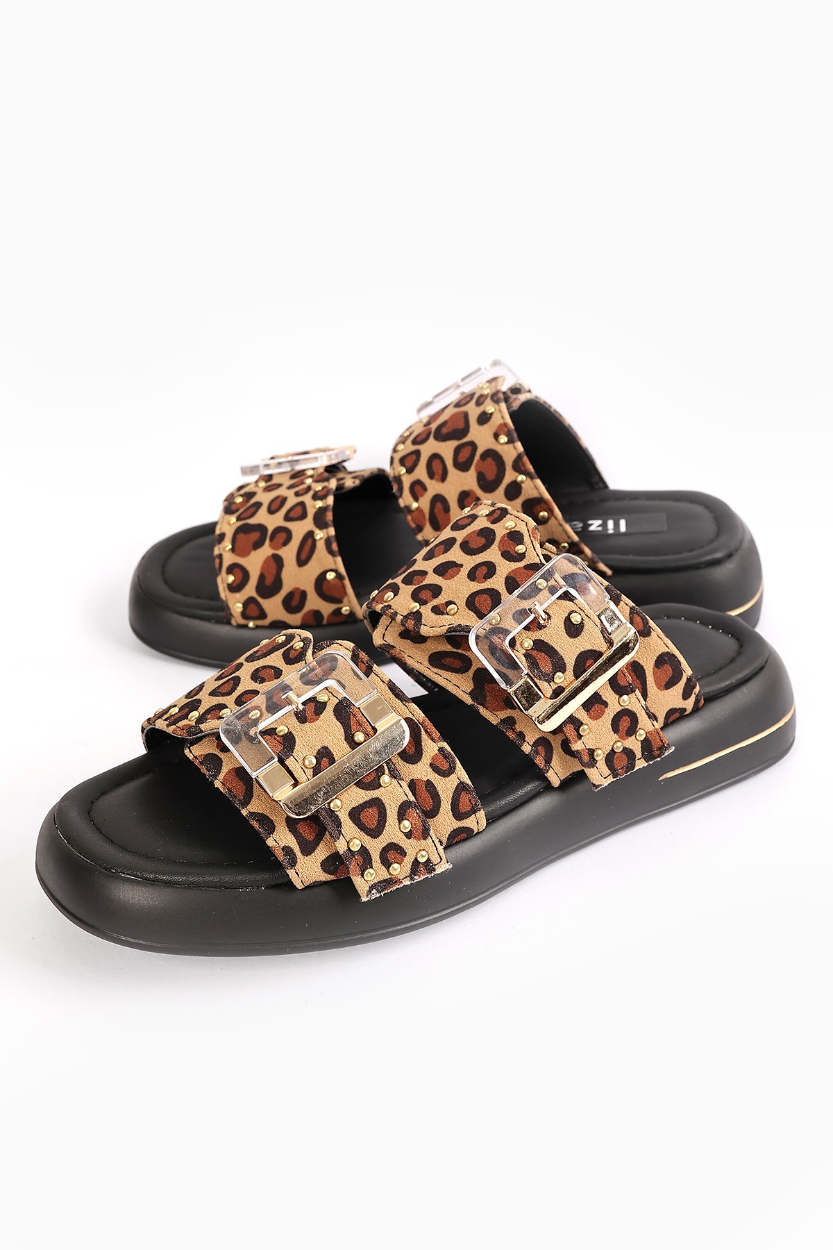Olivia Kadın Kemerli Terlik A006-K1065 - Leopar