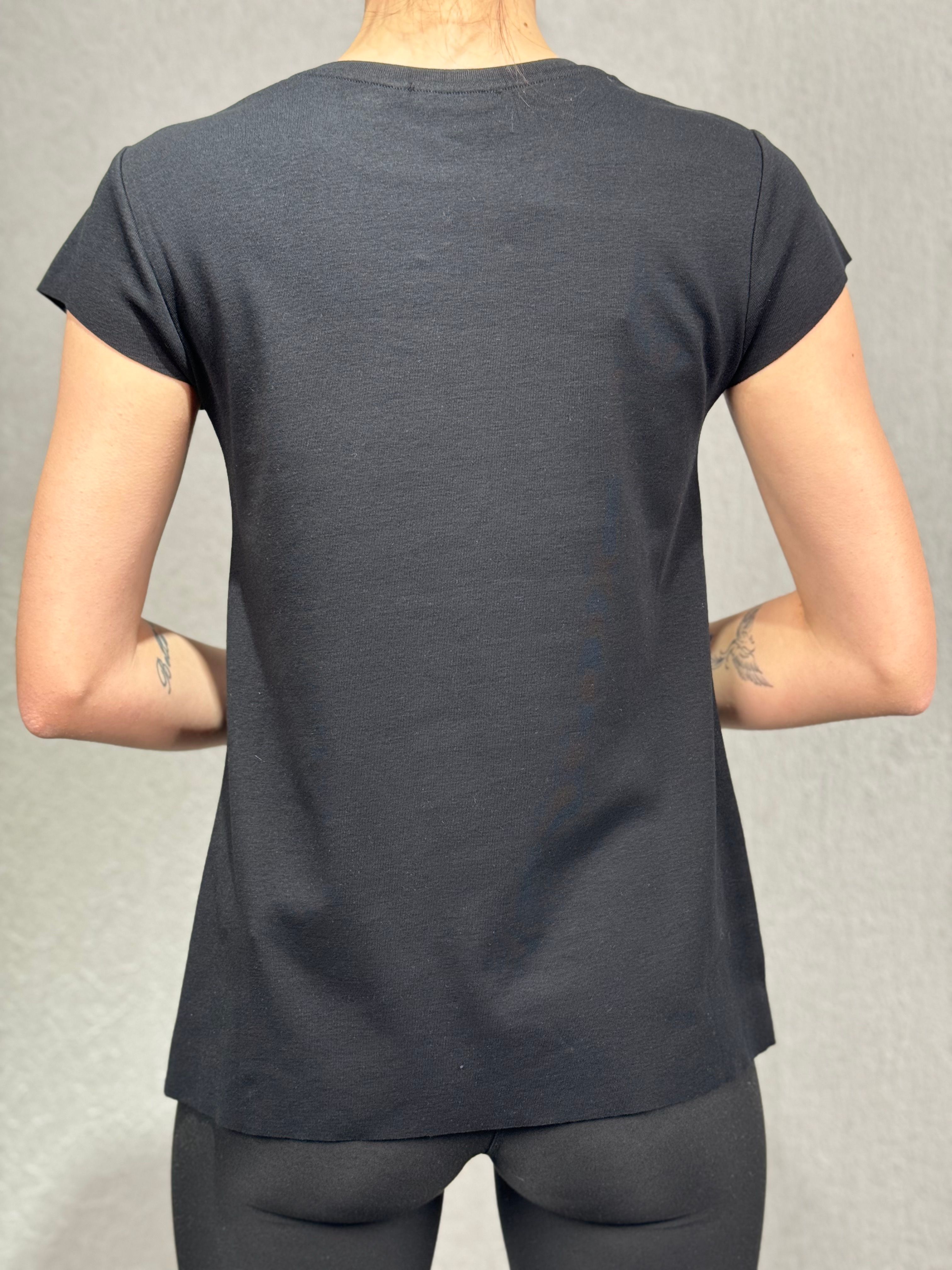 LAZER KESİM BASIC T-SHIRT - Siyah