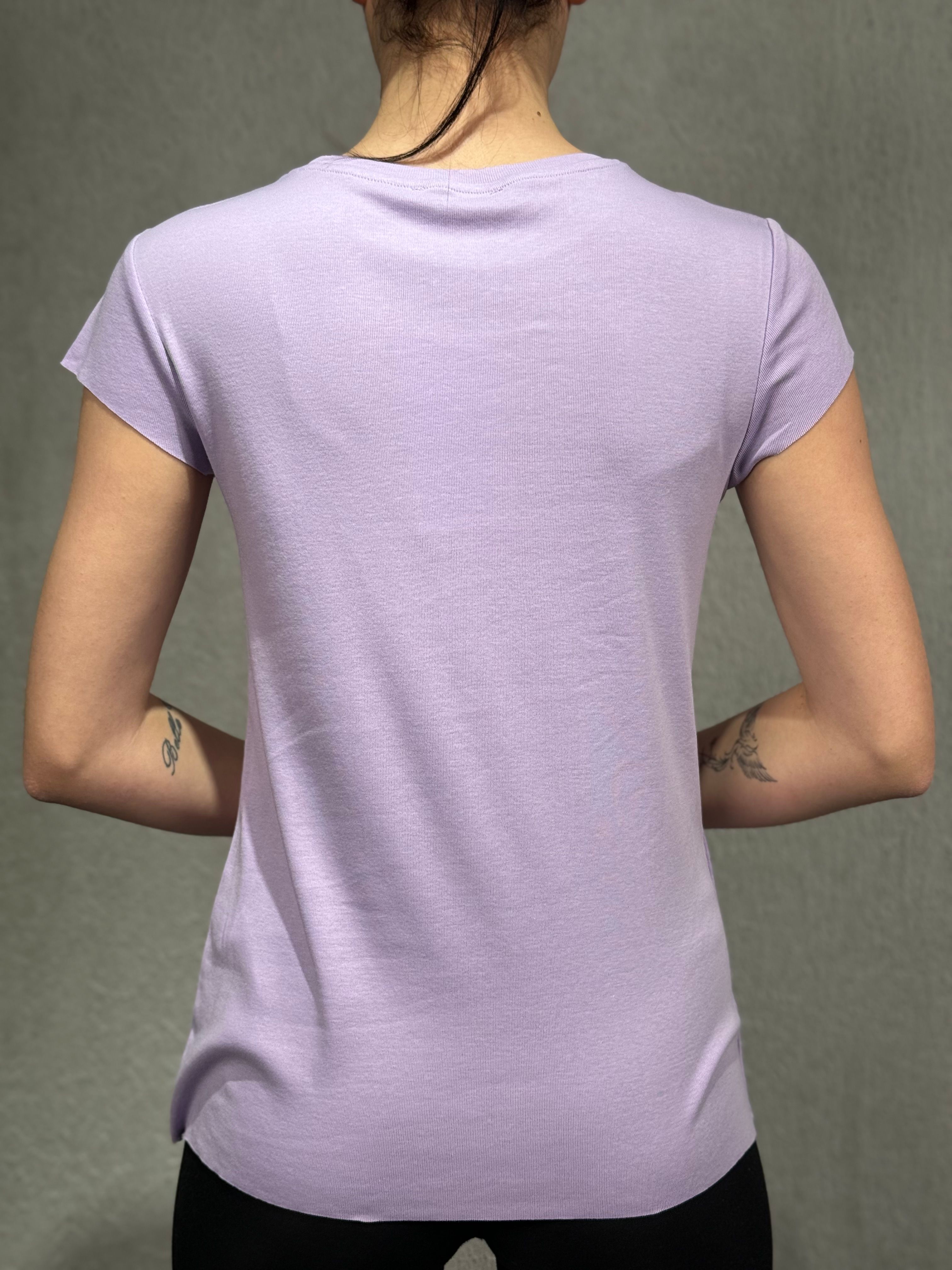 LAZER KESİM BASIC T-SHIRT - Lila