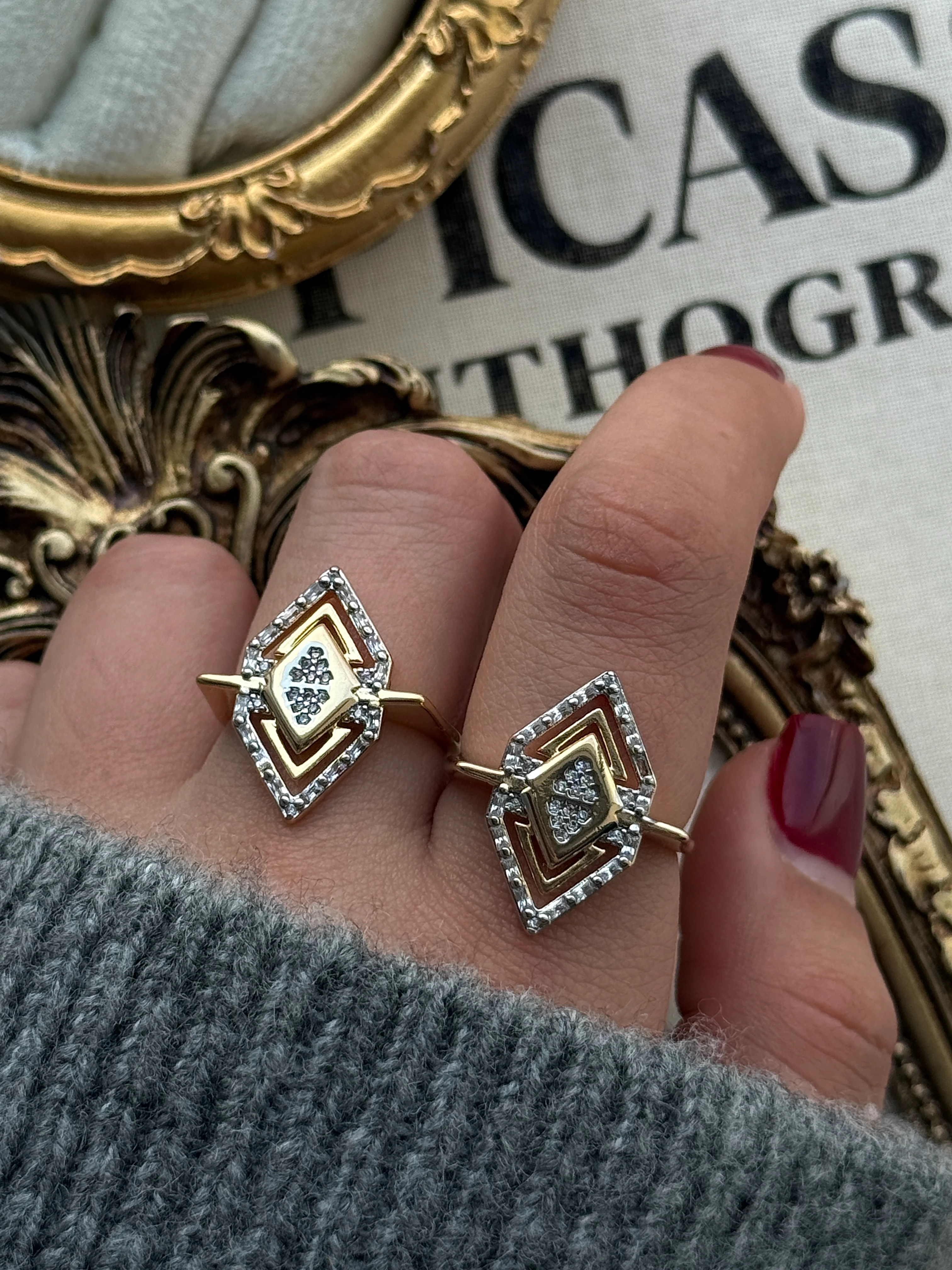 royal diamond frame yüzük