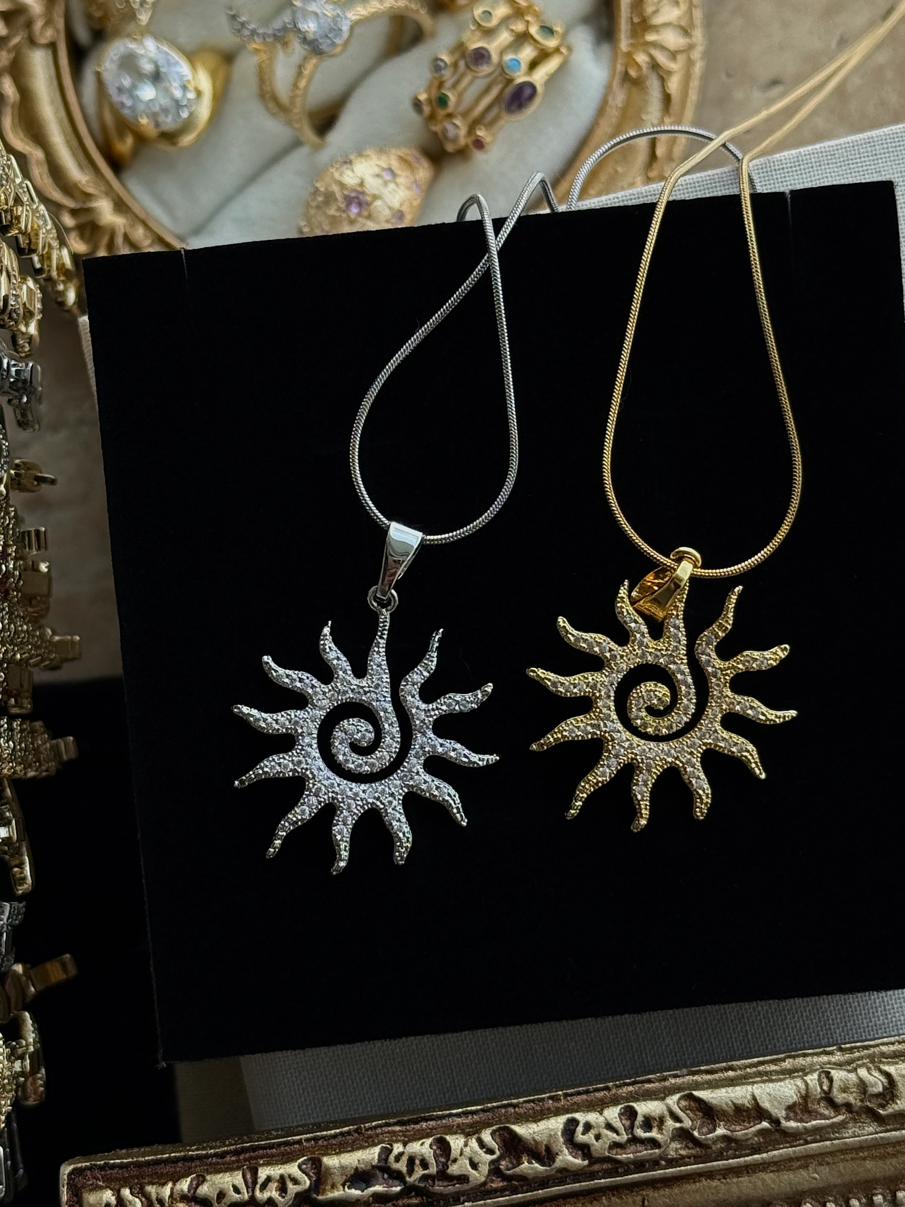 güneş spiral kolye