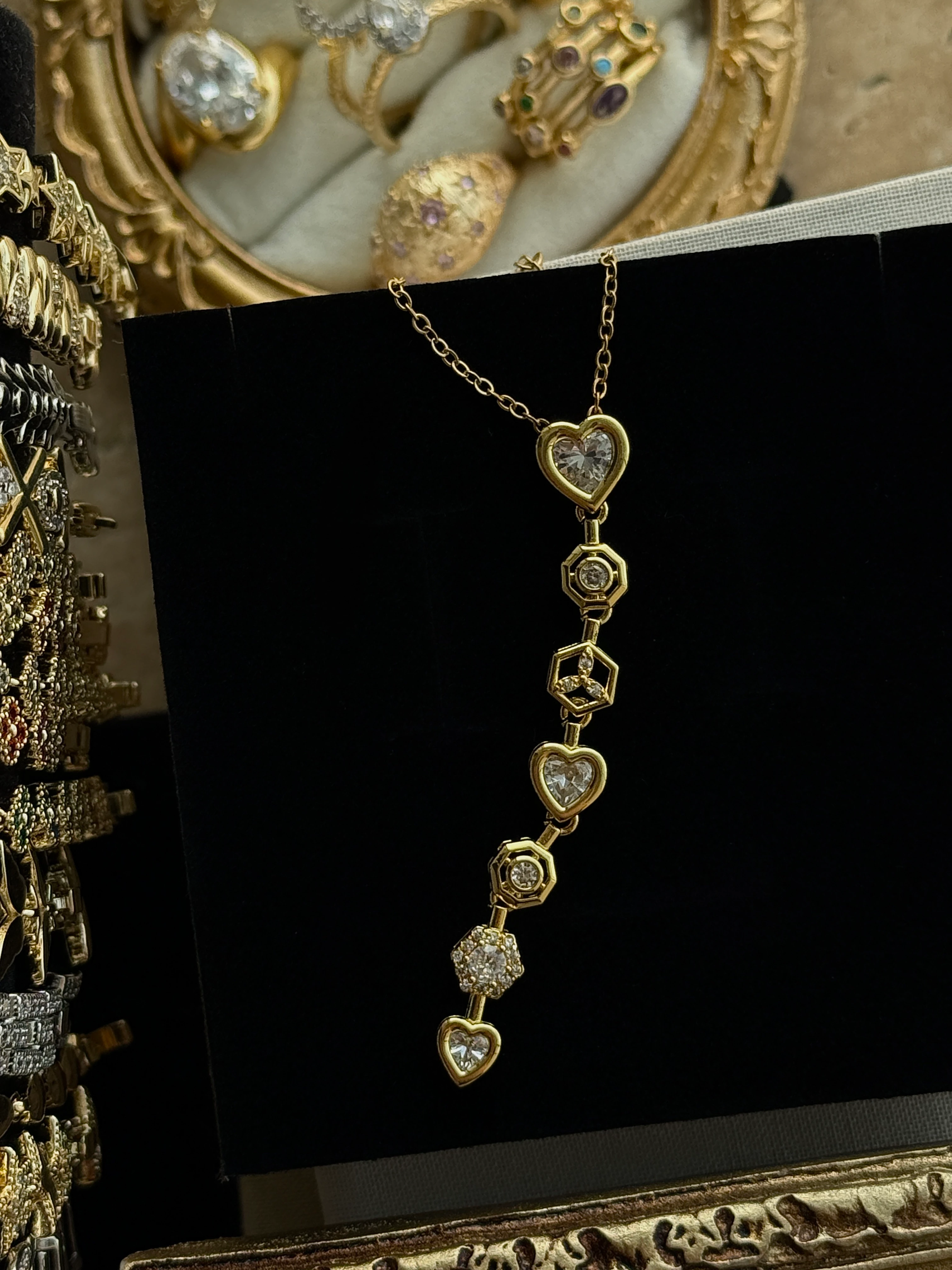 geometrik kalp y kolye