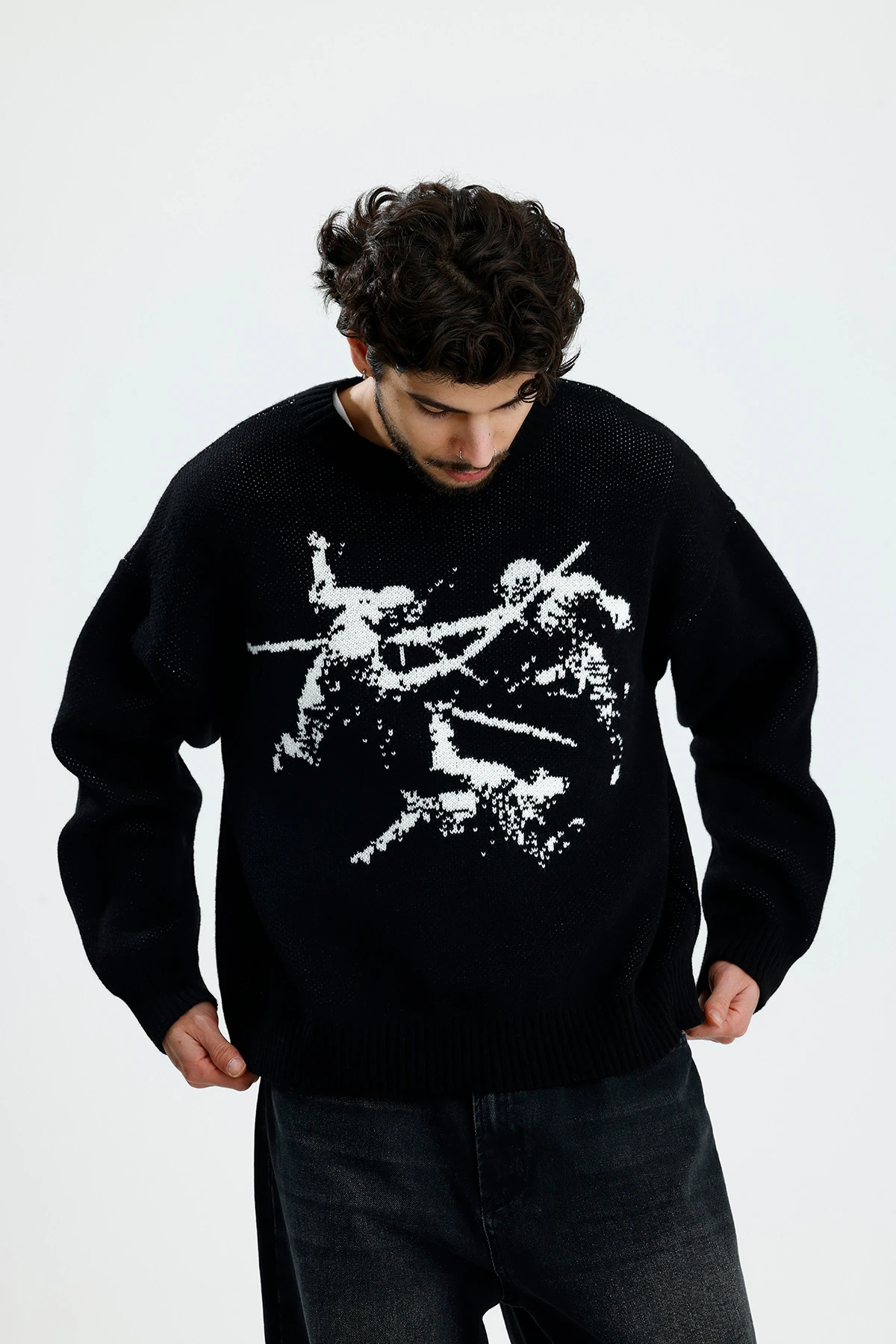 Wes Death Of Knights Premium Boxy Fit Oversize Triko Kazak