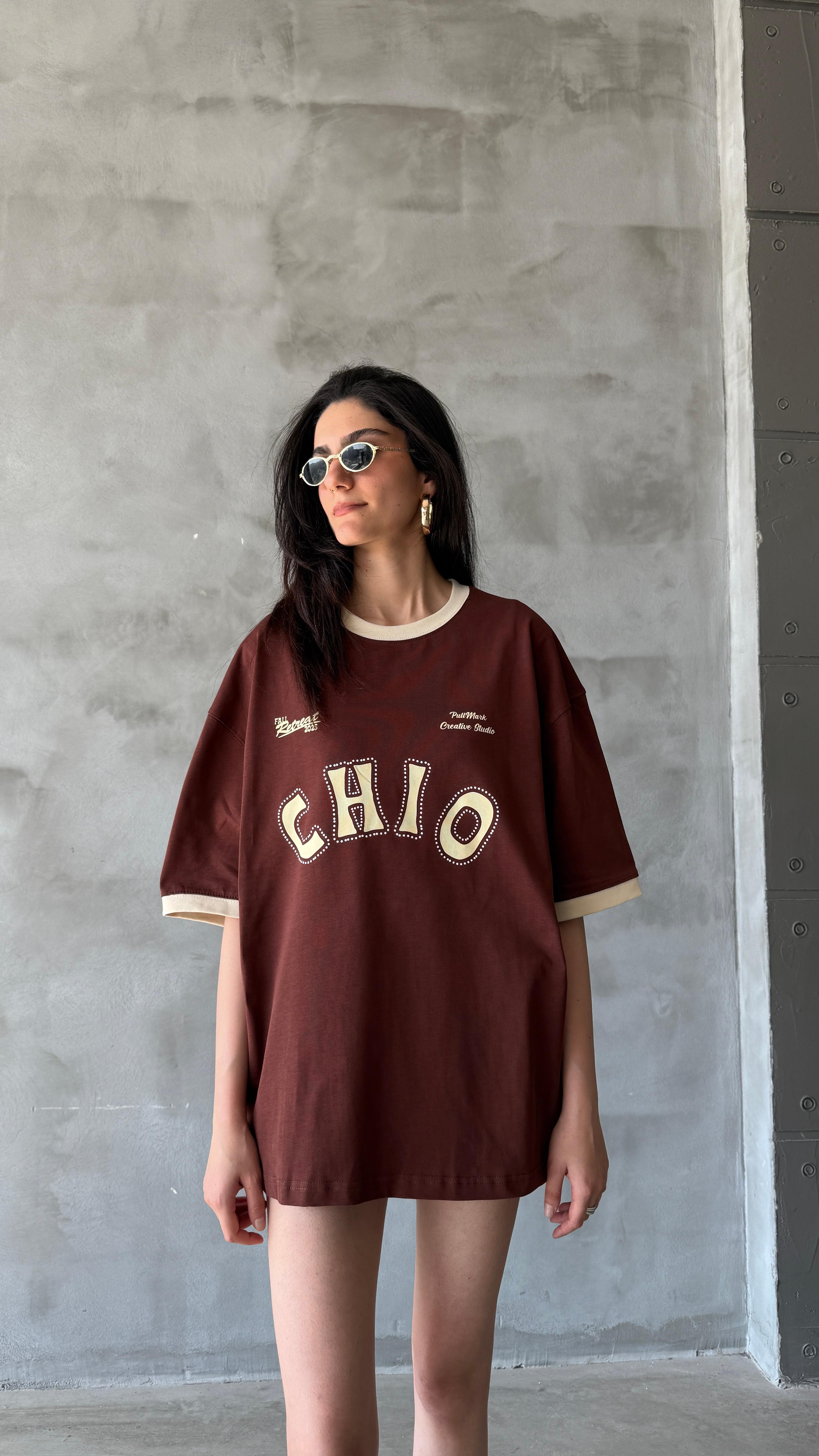 Kahve Chio Oversize Tişört