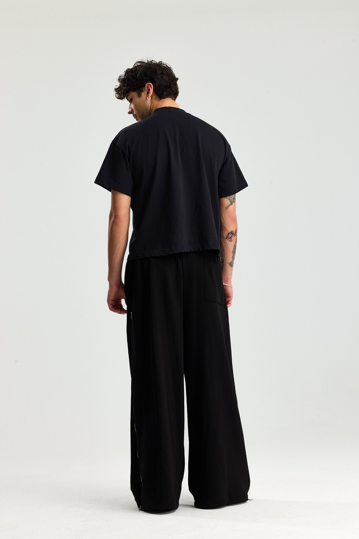 Wes Atelier Premium Nakış Detay Zipper Baggy Sweatpant
