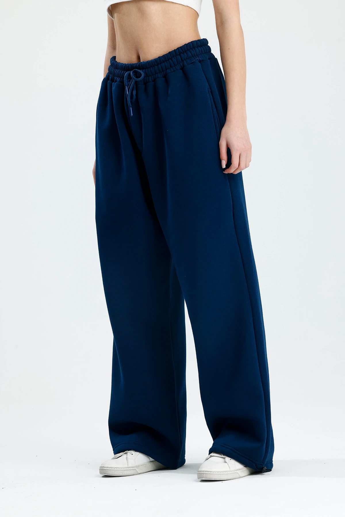 İndigo Basic Kışlık Kumaş Paçası Ayarlanabilir Baggy Eşofman