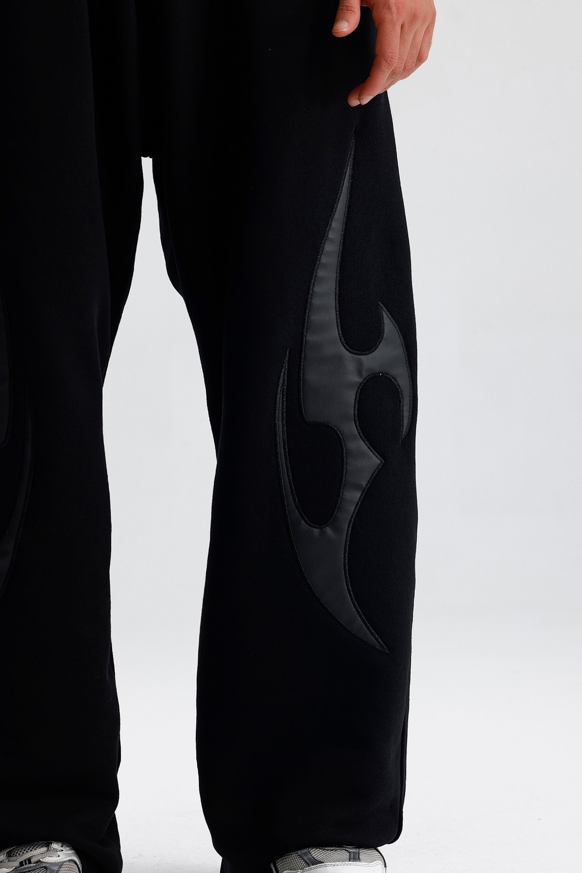 Double Tribal Deri Detay Premium Baggy Sweatpant 