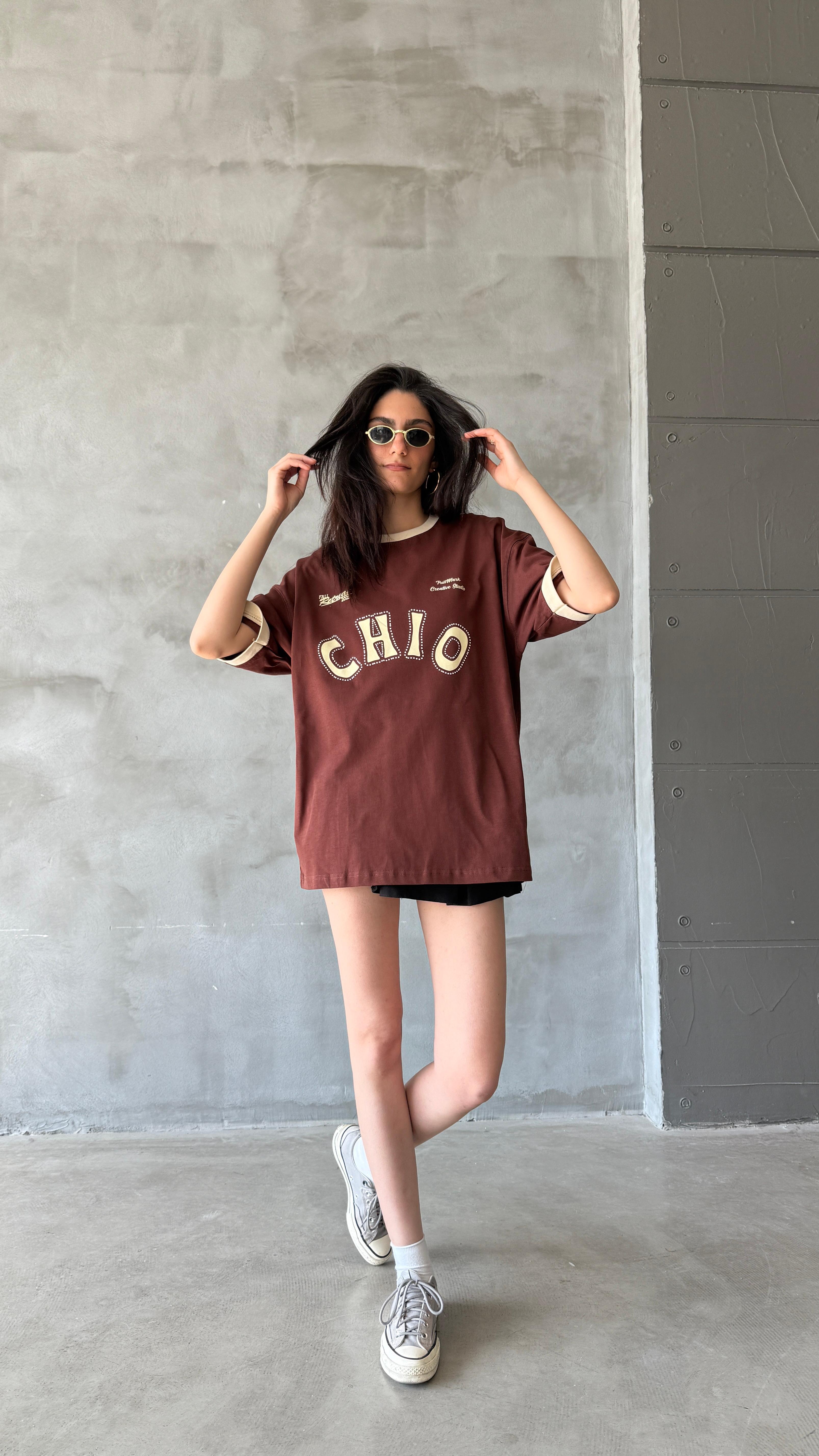 Kahve Chio Oversize Tişört