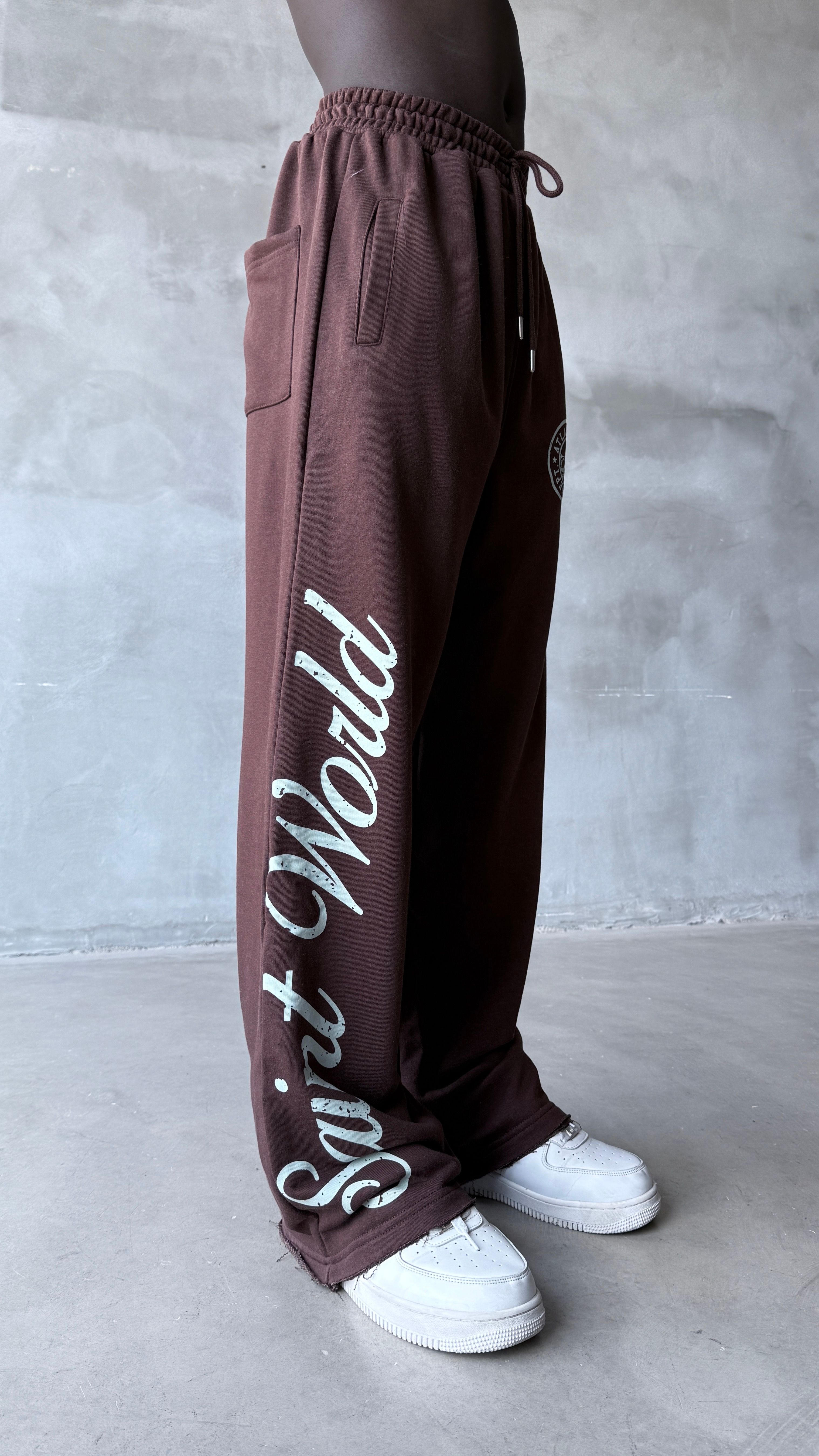 Kahve Saint World Baskılı Baggy Eşofman