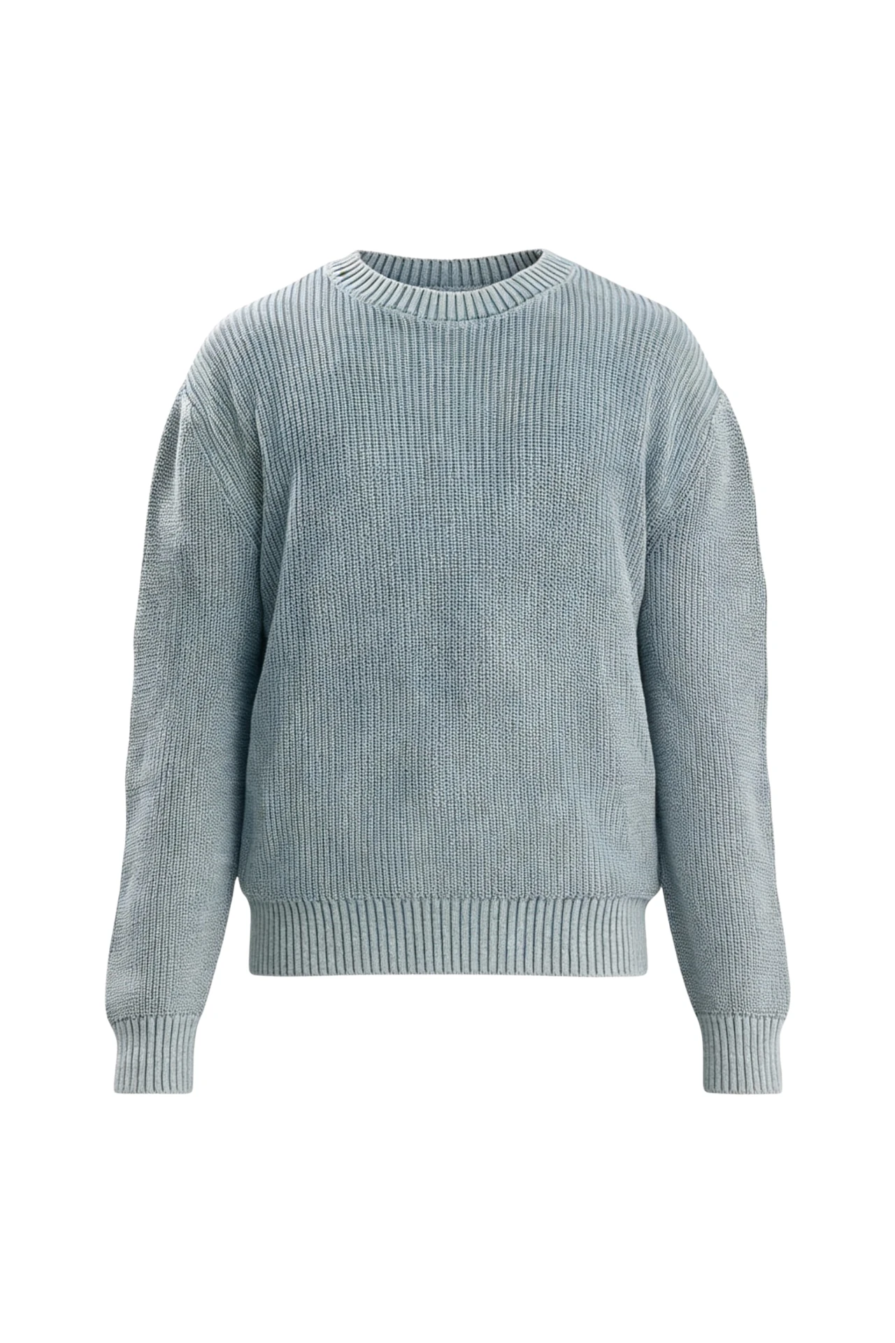 Basic Gri Yıkamalı Boxy Fit Oversize Kazak