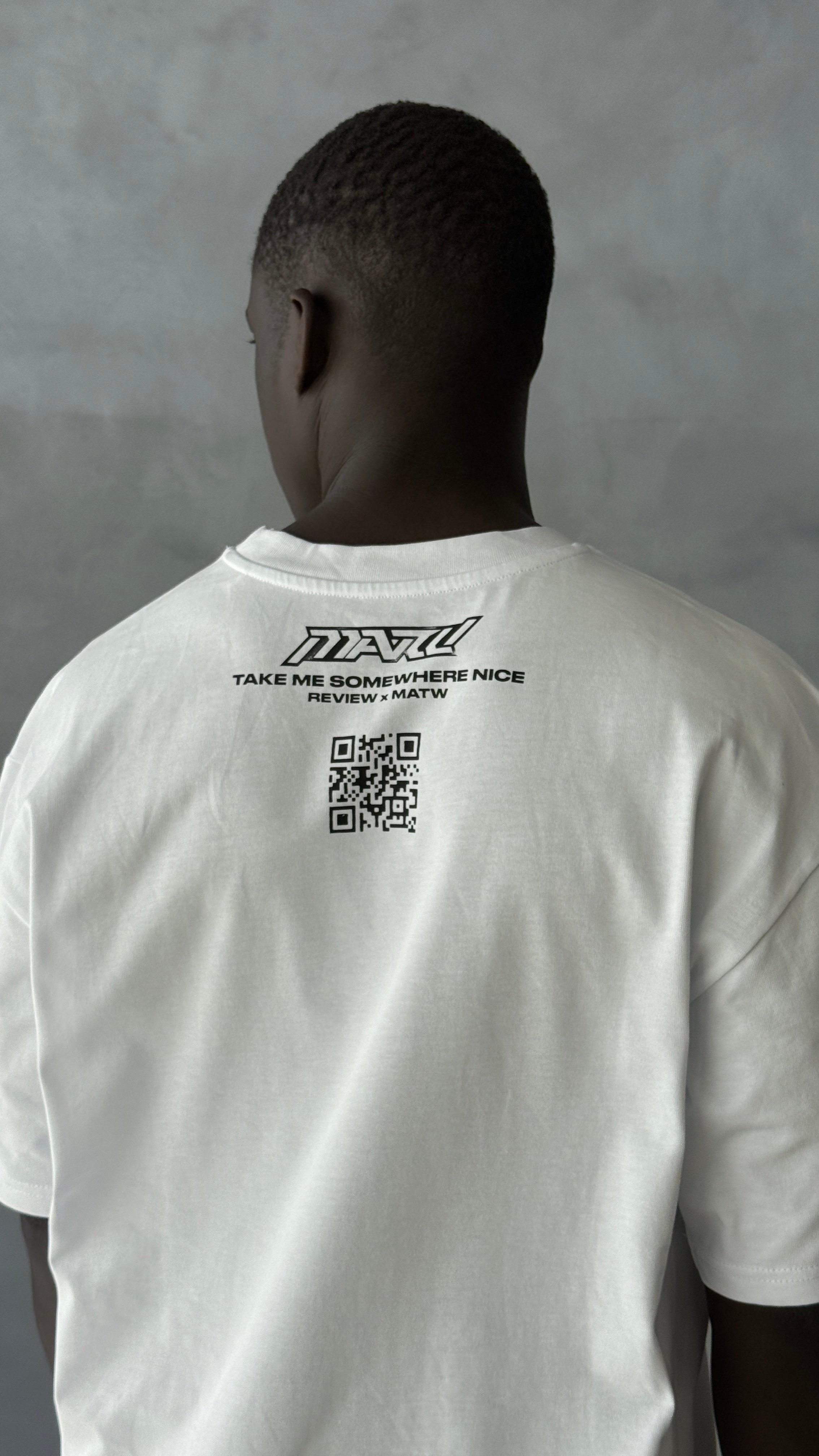 RW White Hologram Baskı Oversize Tişört 