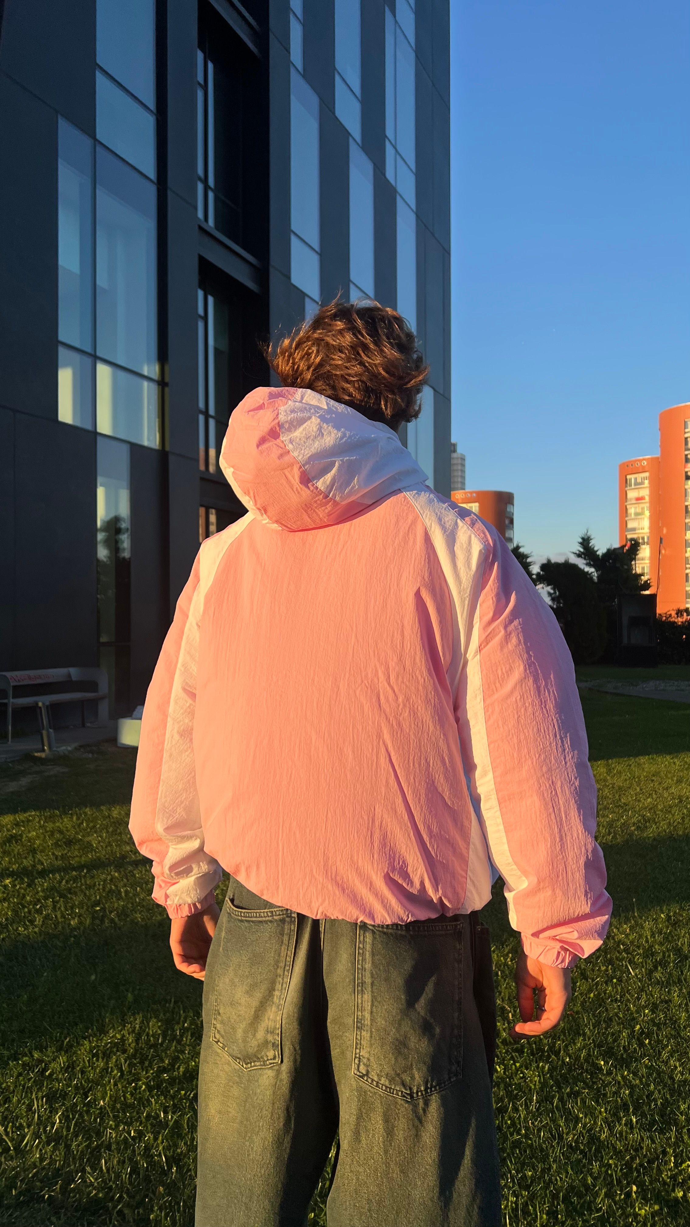 S Logo Pink Oversize Ayarlanabilir Track Jacket 