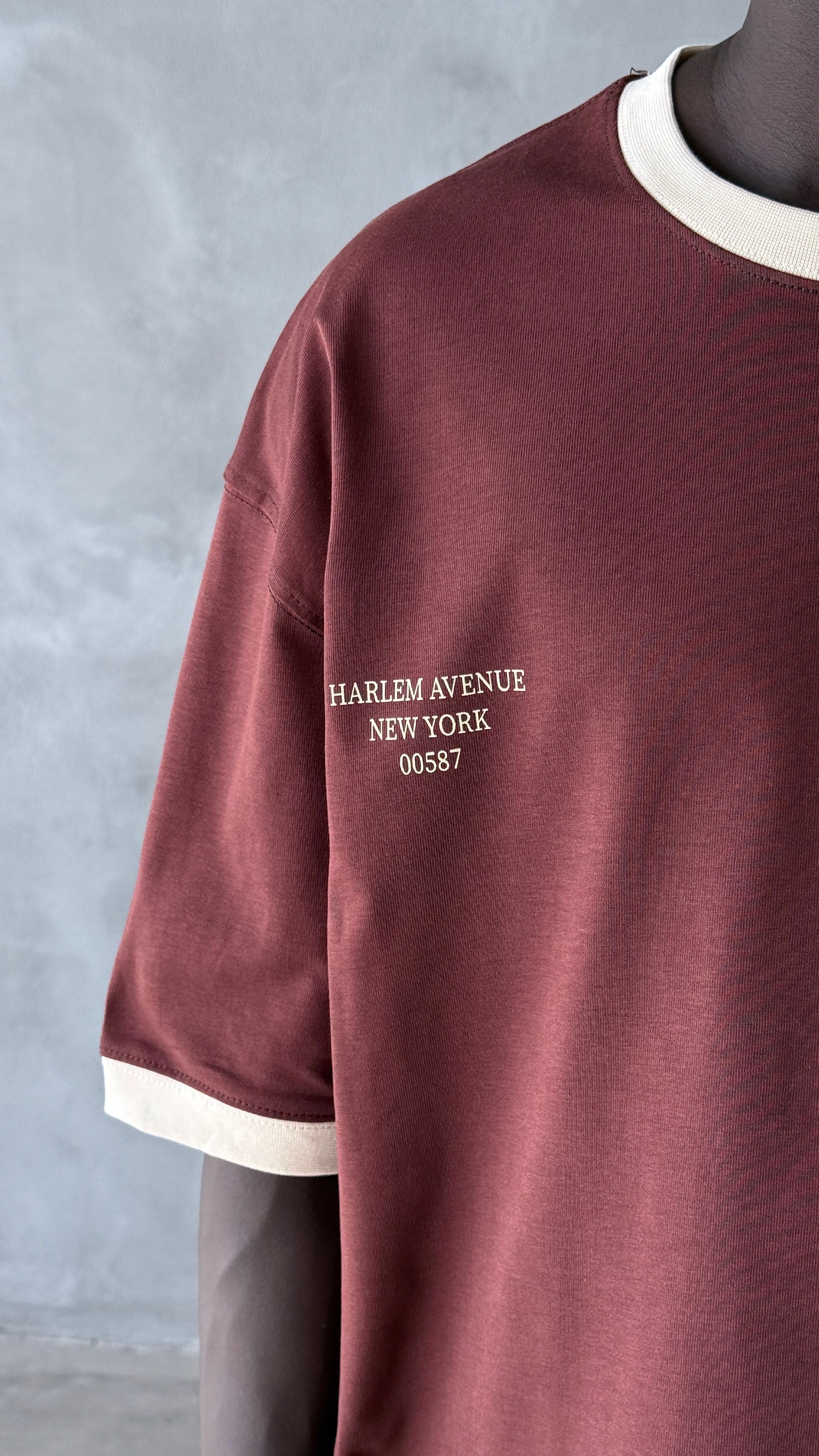 Kahve Harlem Oversize Tişört 
