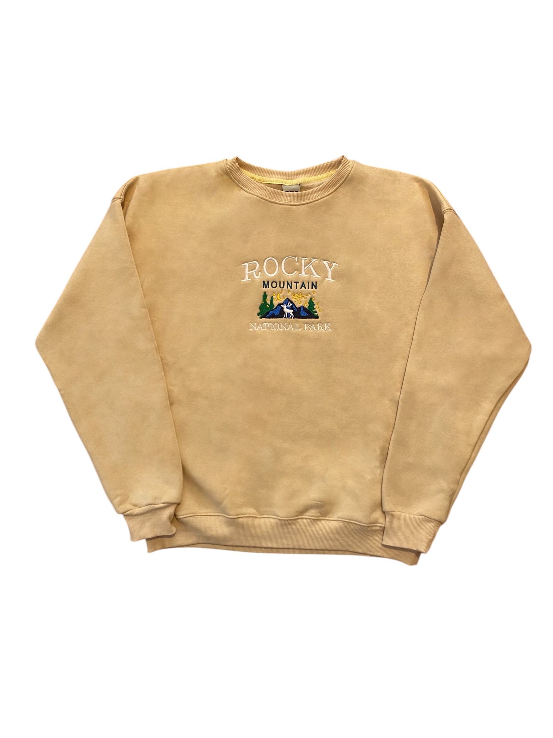 Krem Rocky Nakış İşlemeli Oversize Sweatshirt 