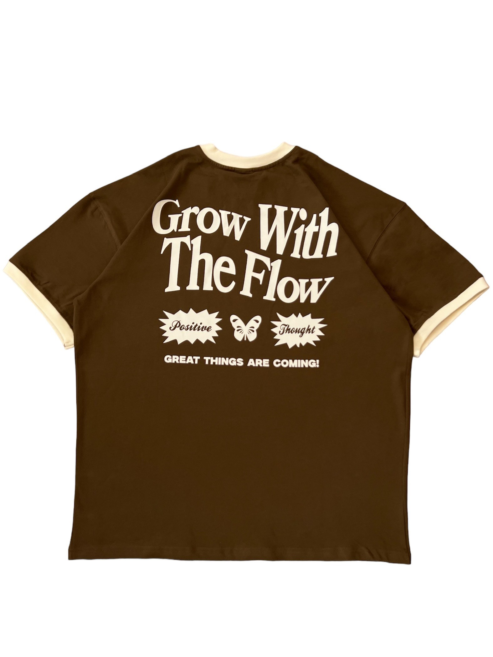 Kahve Grow With The Flow Oversize Tişört 