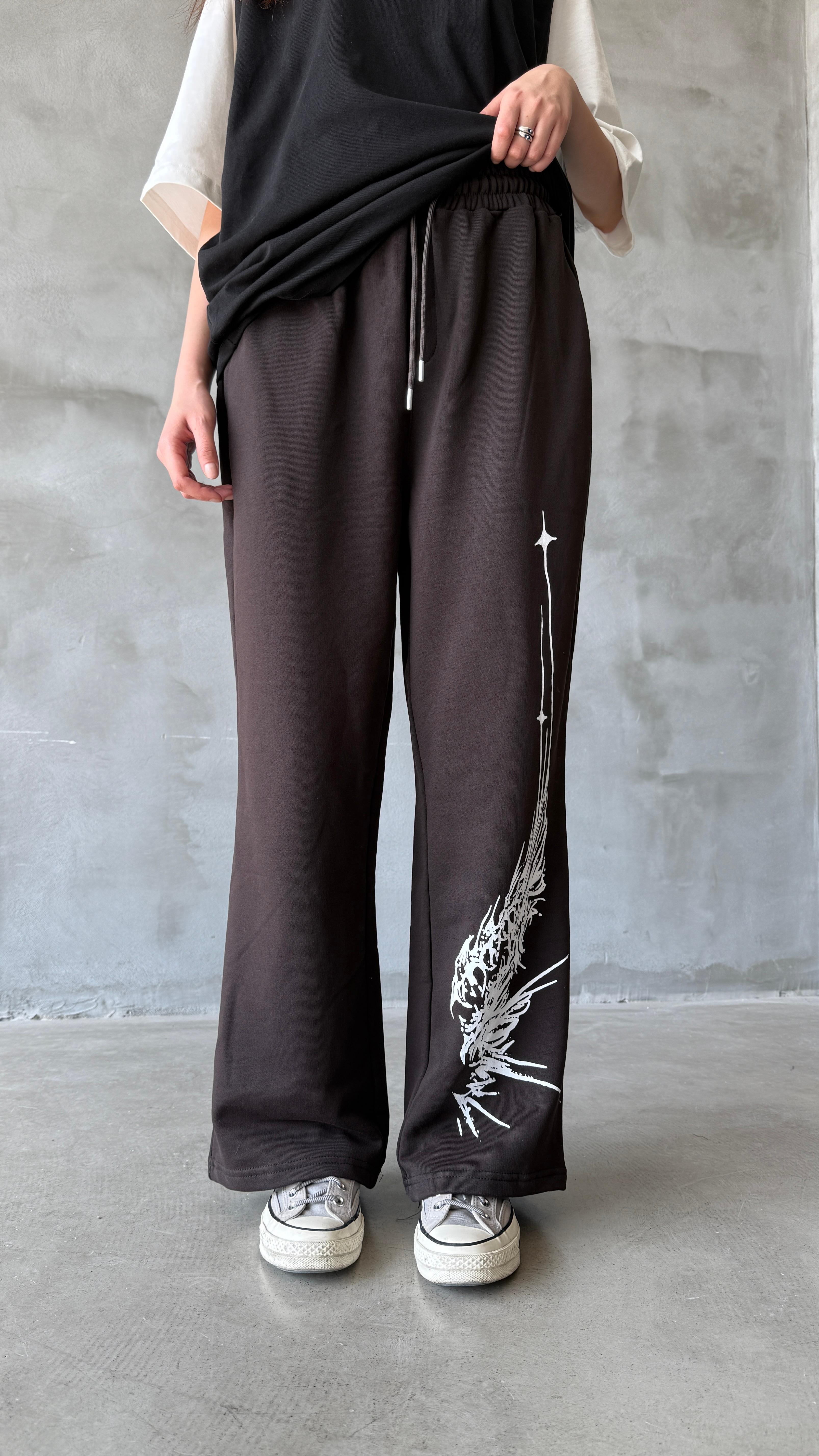 Angel Wings Acı Kahve Mevsimlik Baggy Eşofman 