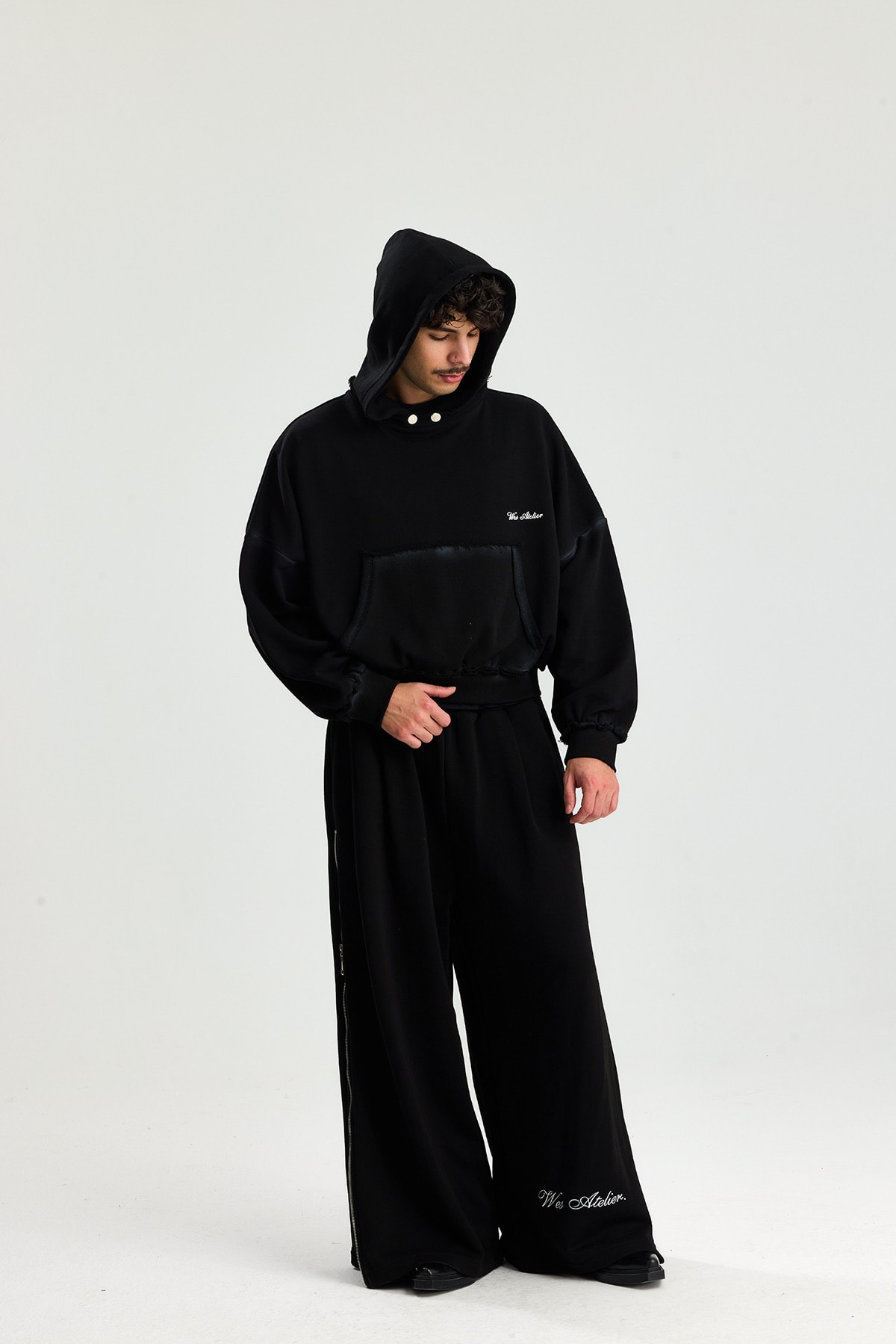 Wes Atelier Şapkası Çıkarılabilir Yıkamalı Premium Boxy Fit Hoodie 