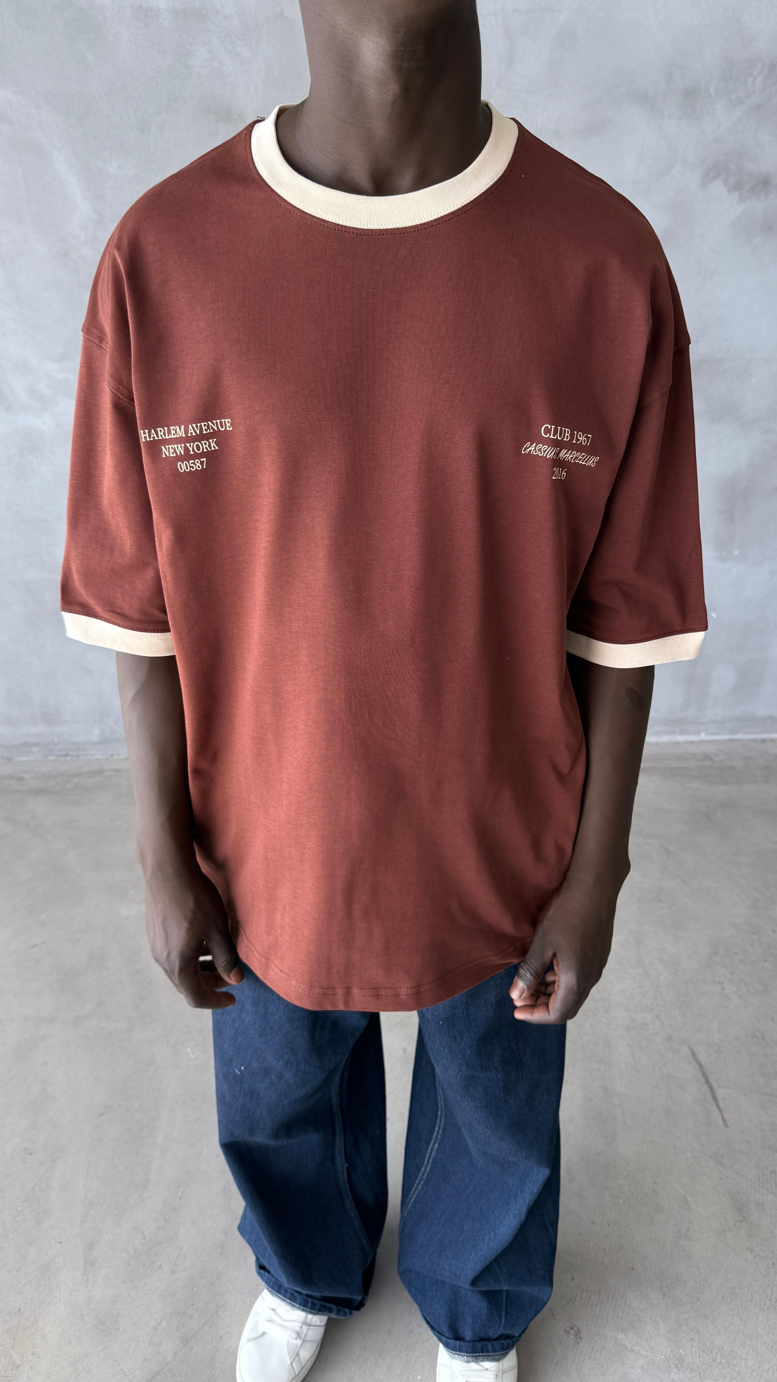Kahve Harlem Oversize Tişört 