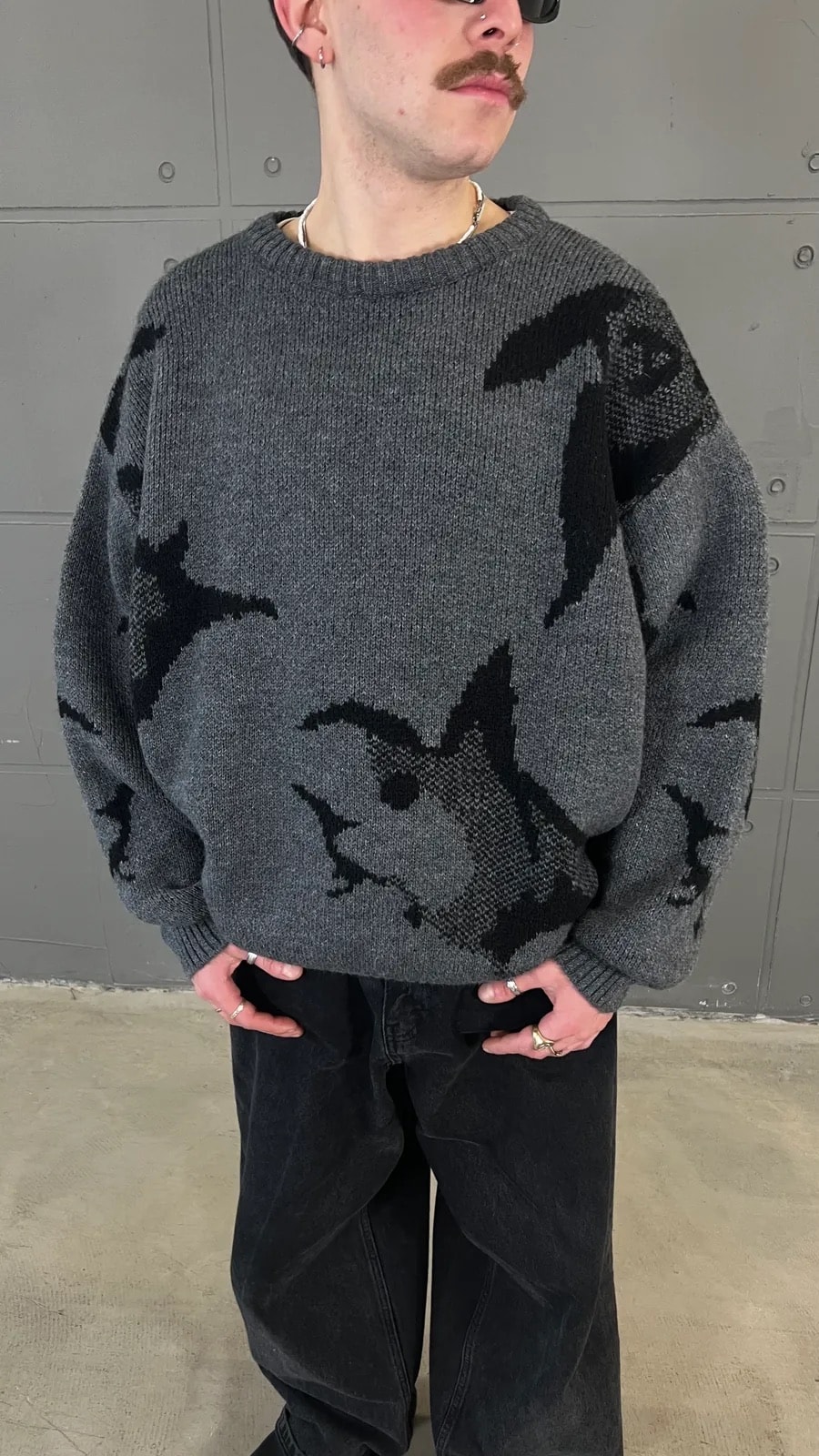 Symbo Oversize Premium Yıkamalı Triko Kazak 