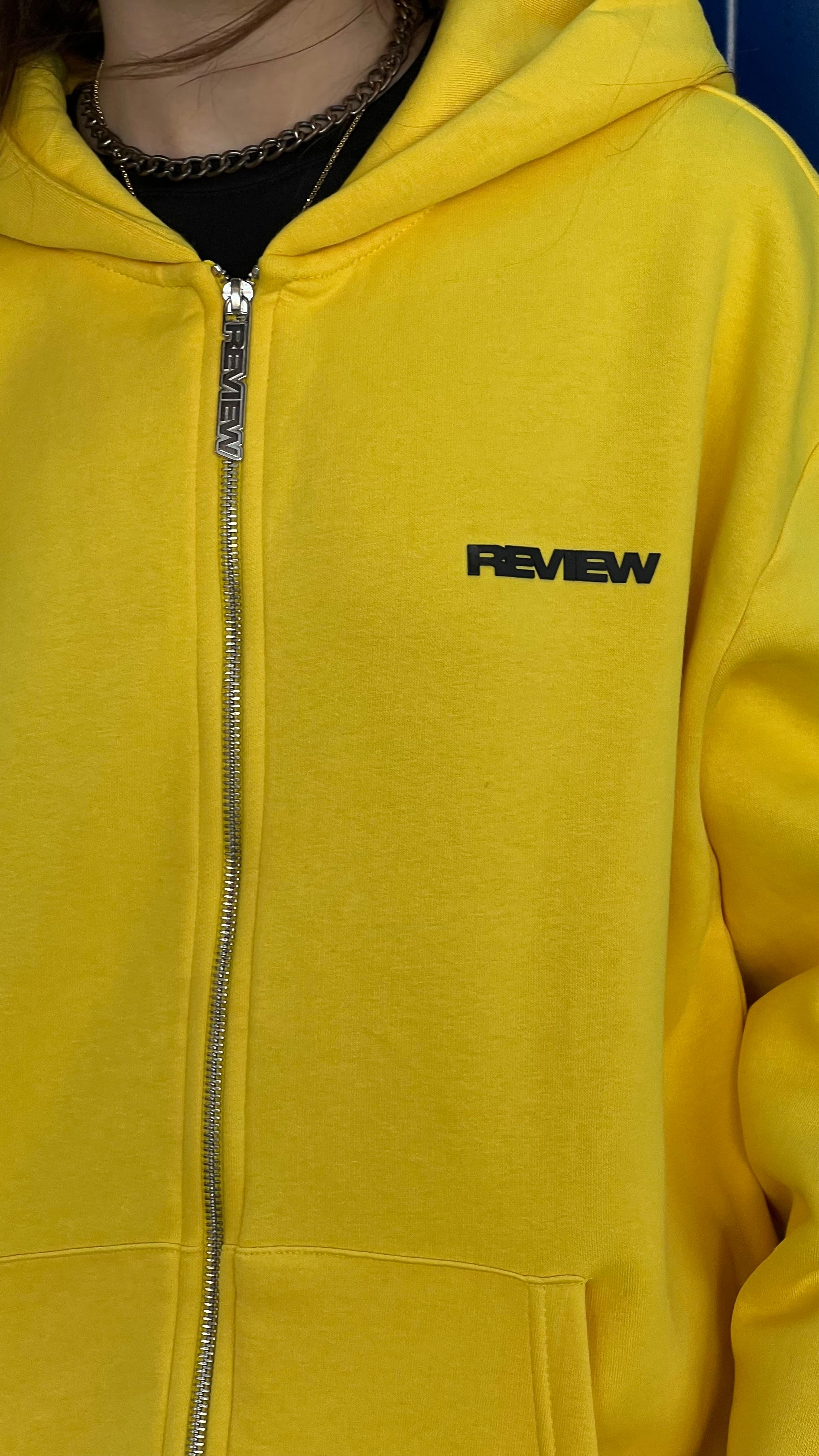 RW Yellow Basic Oversize Zipper Hoodie 