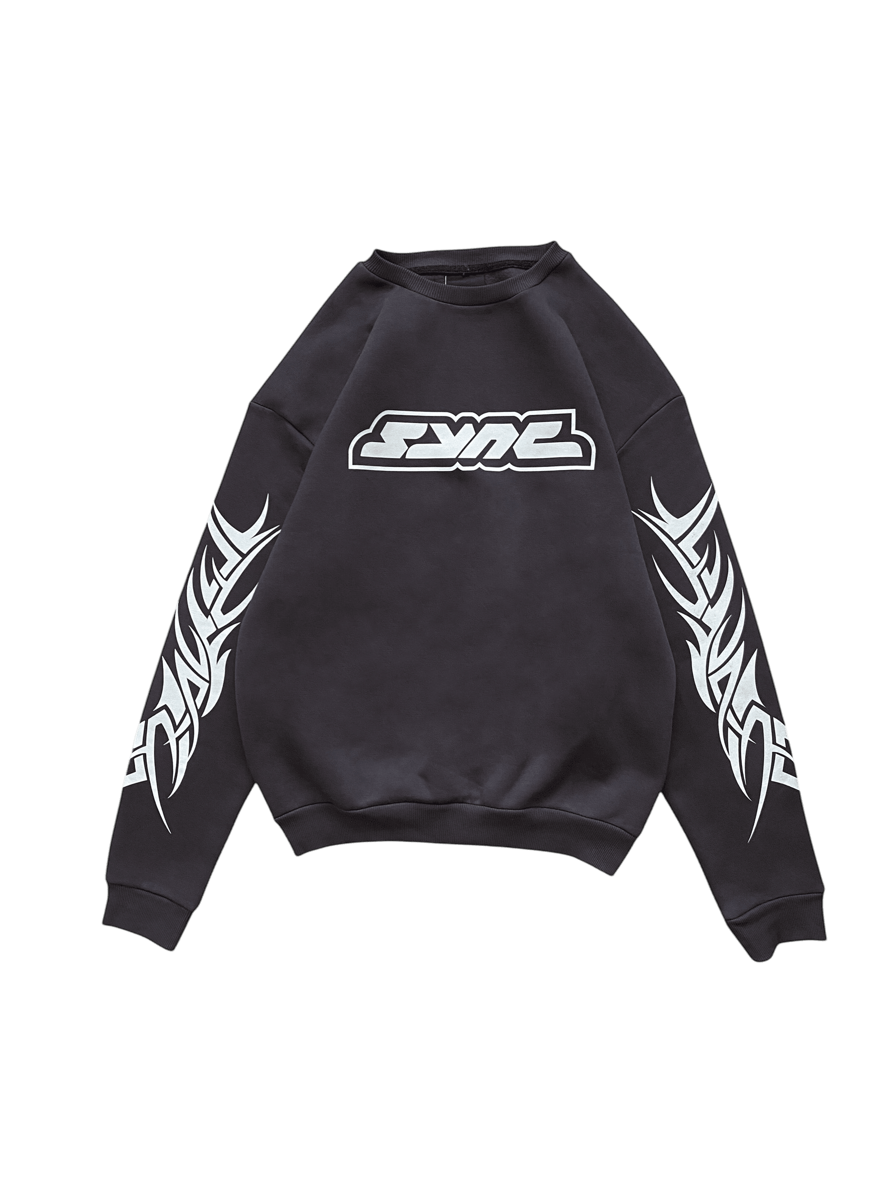 Sync Smoke Kabartma Baskı Oversize Sweatshirt 