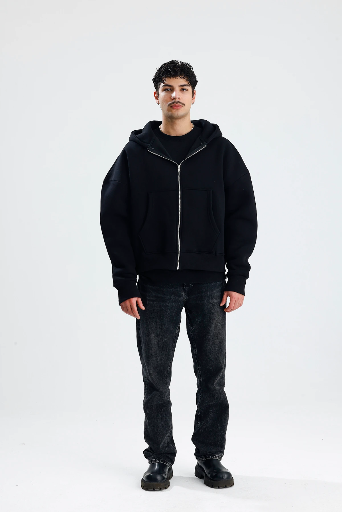 Basic Oversize Ziper Hoodie