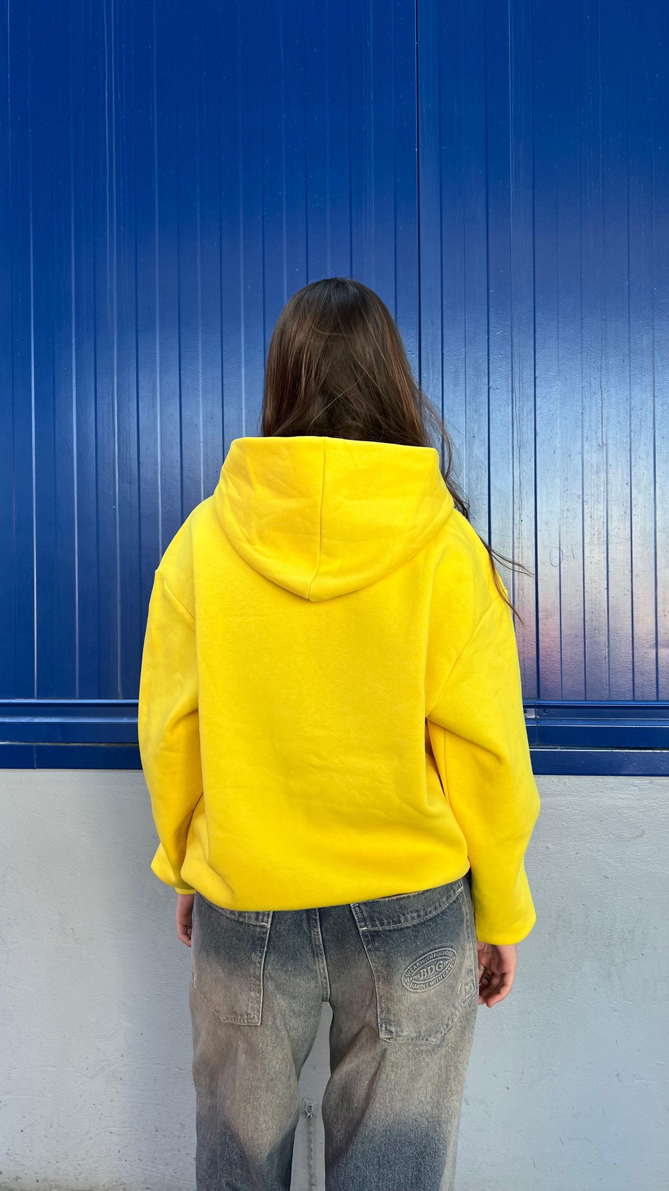 RW Yellow Basic Oversize Zipper Hoodie 