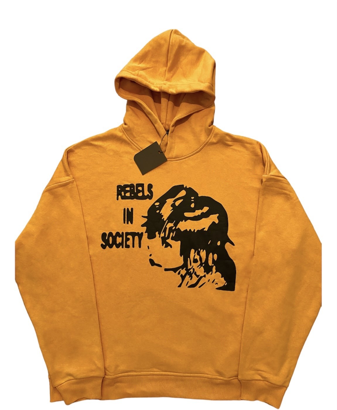 Turuncu Rebels Asit Yıkamalı Oversize Hoodie 