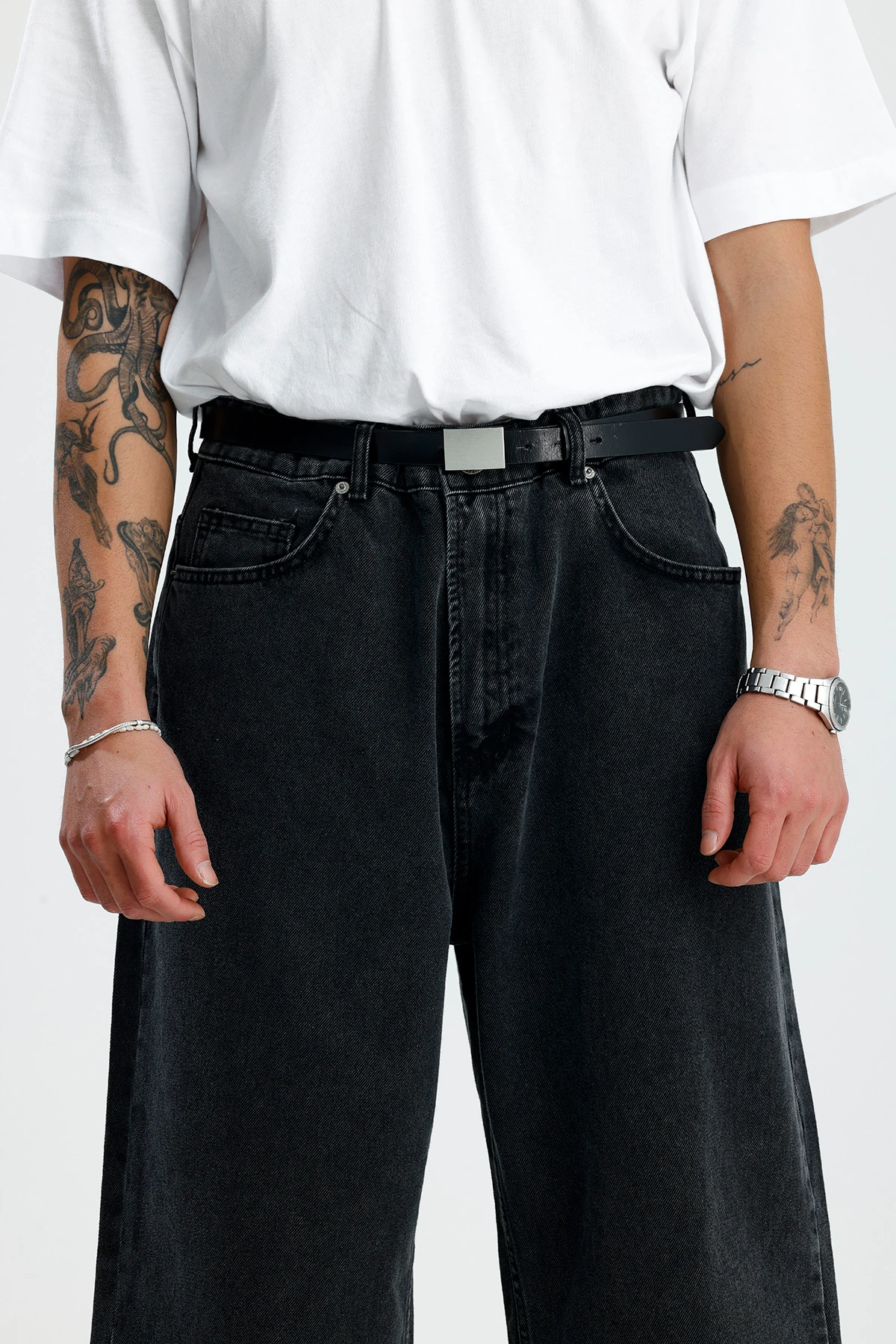 Antrasit Yıkamalı Premium Baggy Jean 