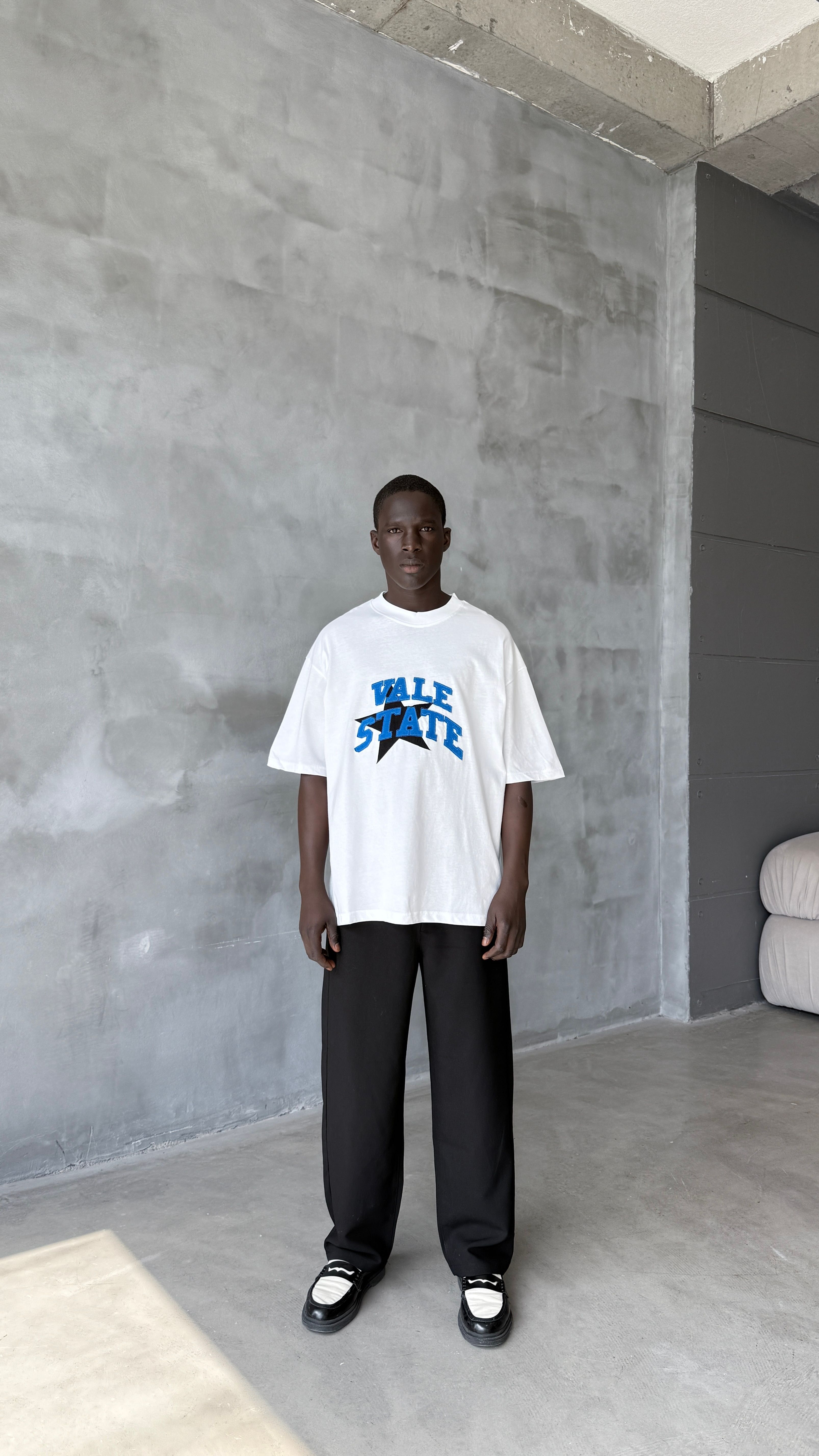 White Vale Patchwork Oversize Tişört 
