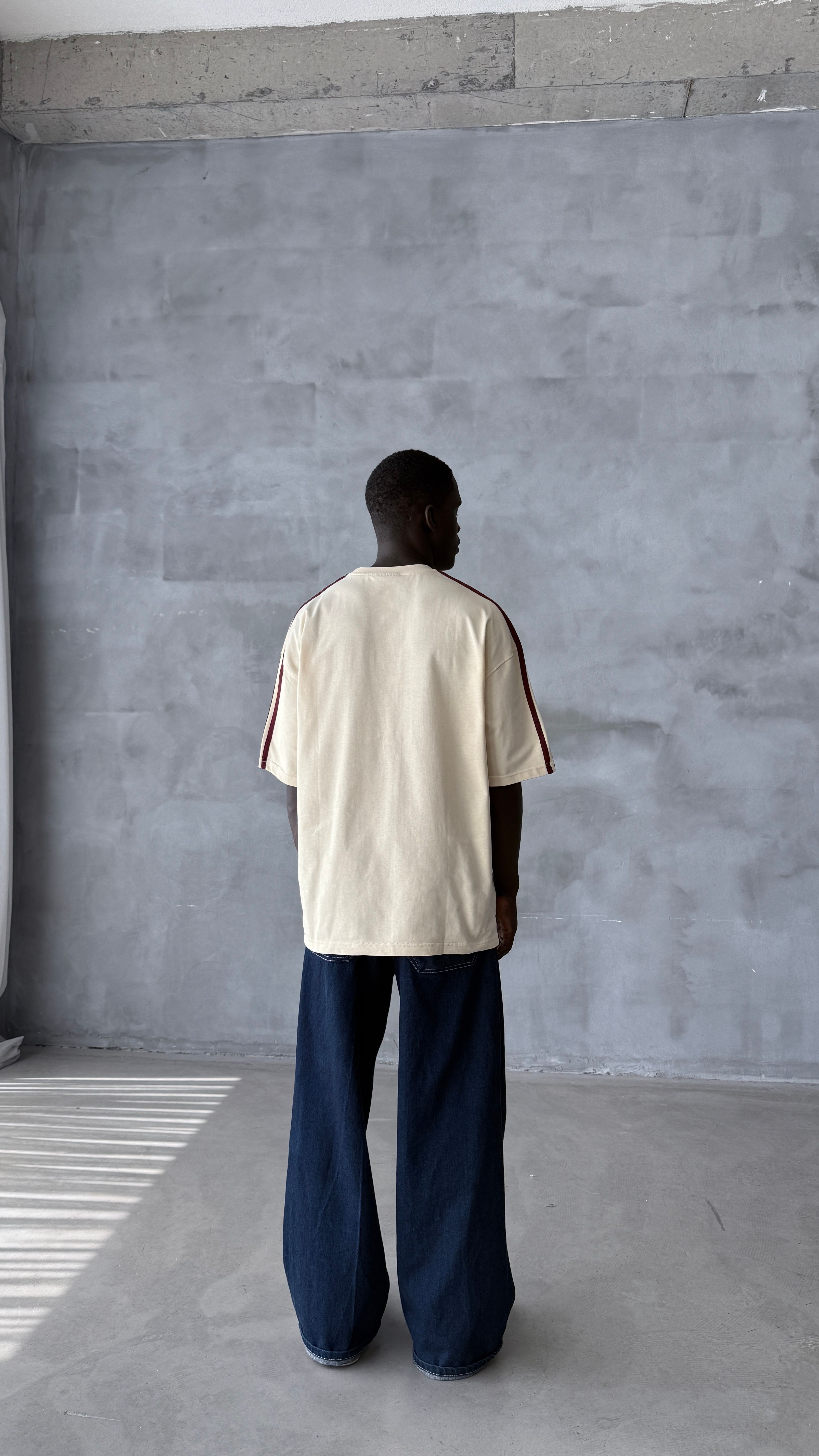 Krem 1962 Nakış Detay Oversize Tişört 