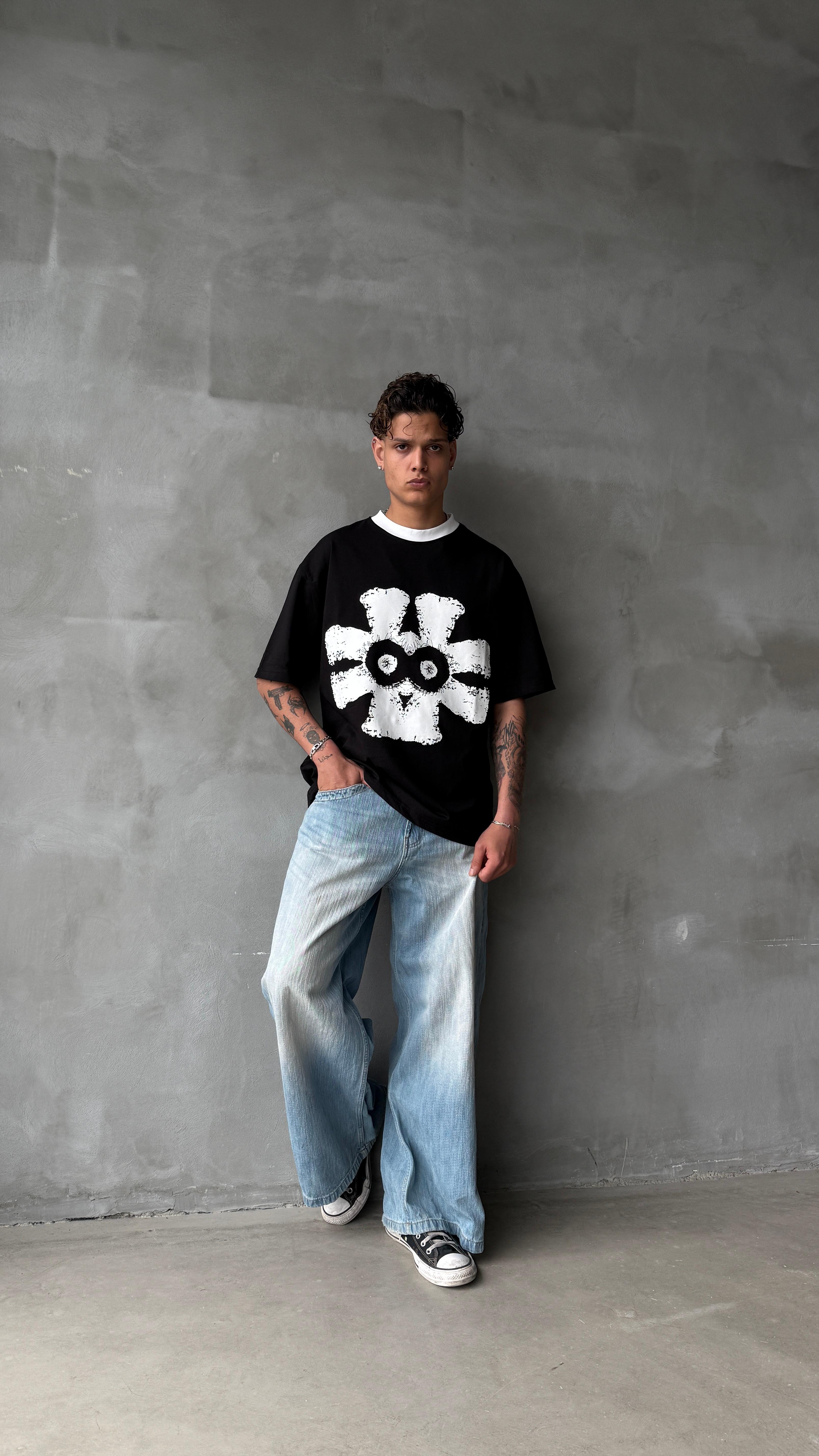 Psycho Siyah Oversize Tişört 