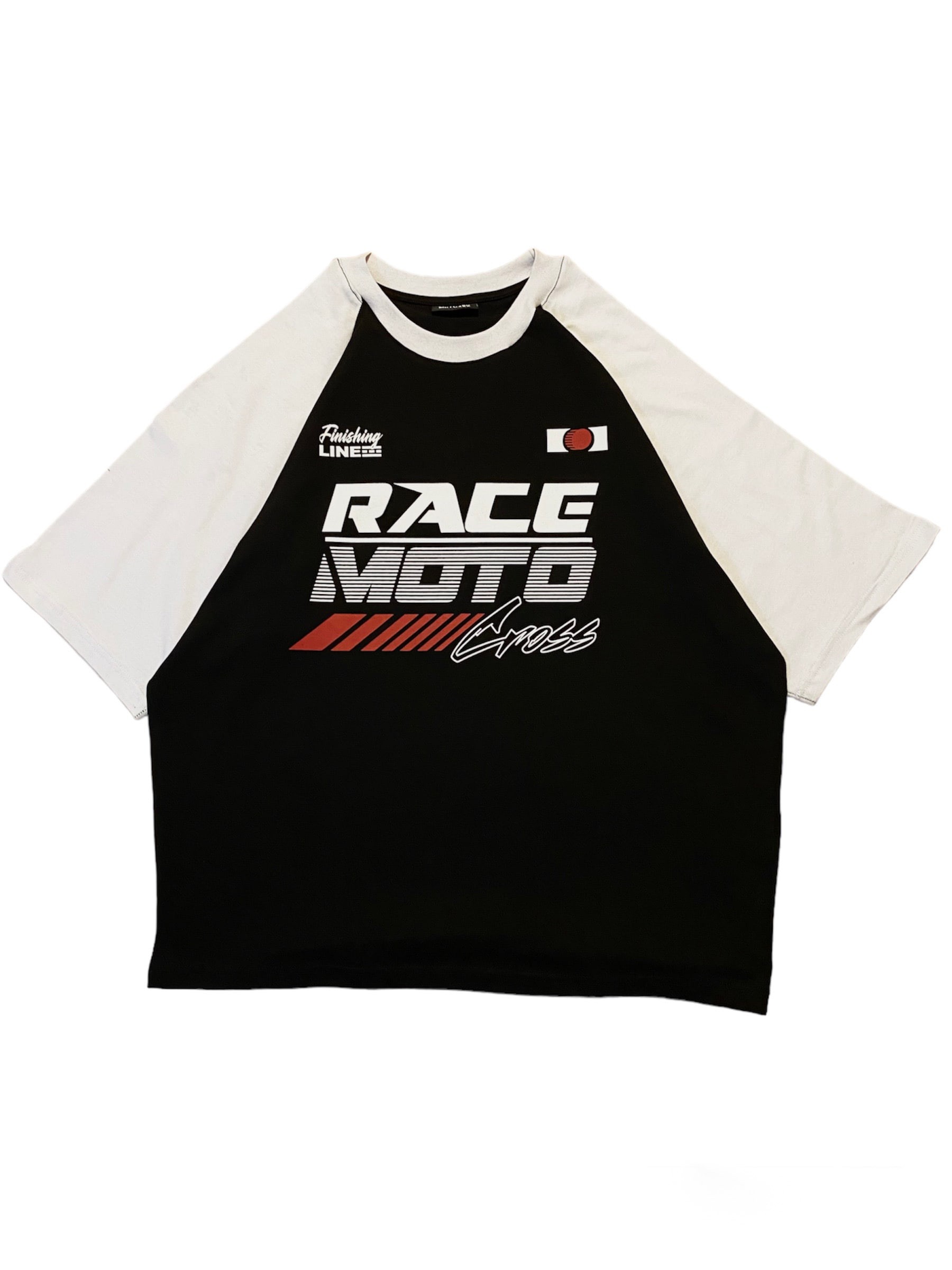 Moto Race Siyah Oversize Tişört 