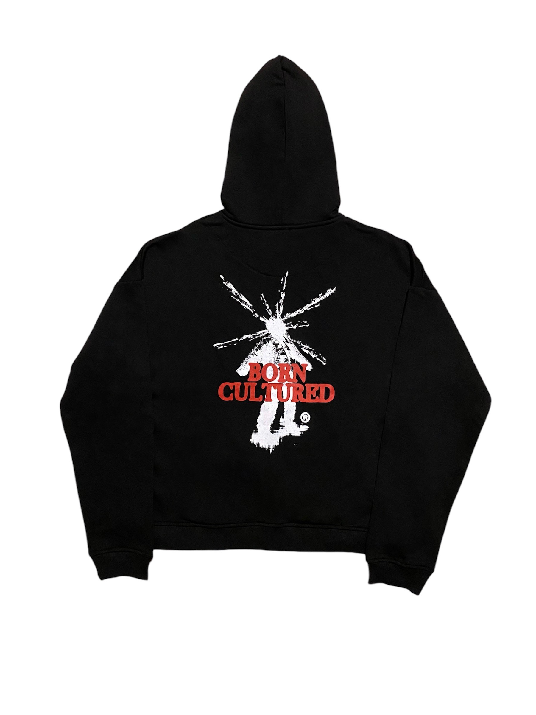 Born Cultured Siyah Oversize Zipper Hoodie